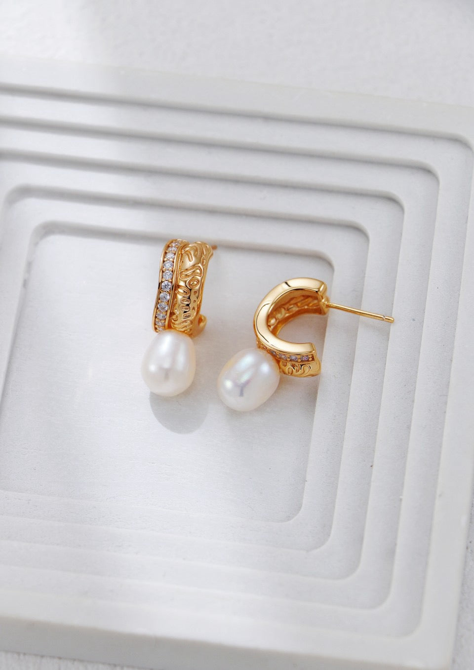 Pearl and Diamond Earrings