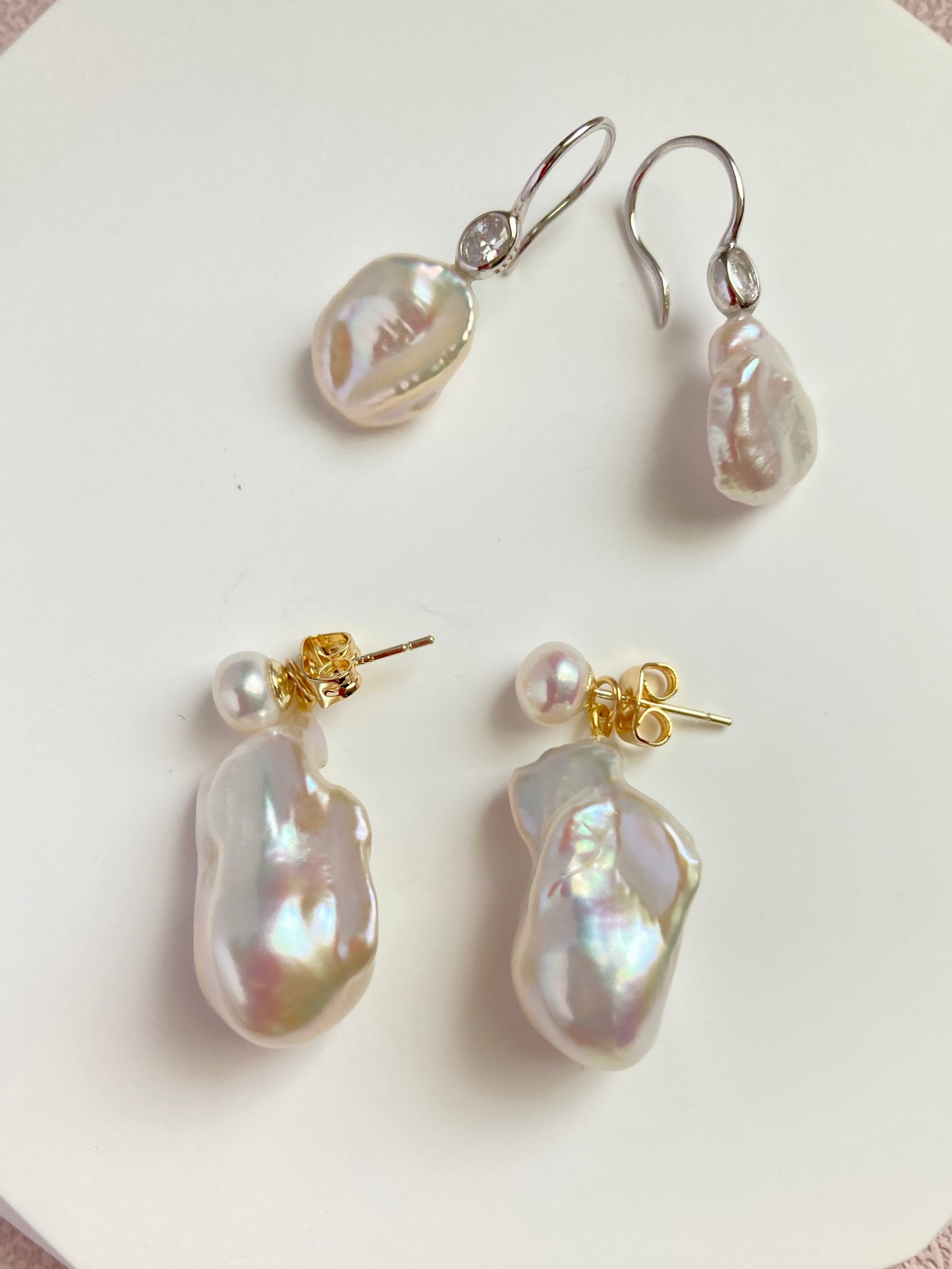 Minimalist Handcrafted Baroque Pearl Earrings