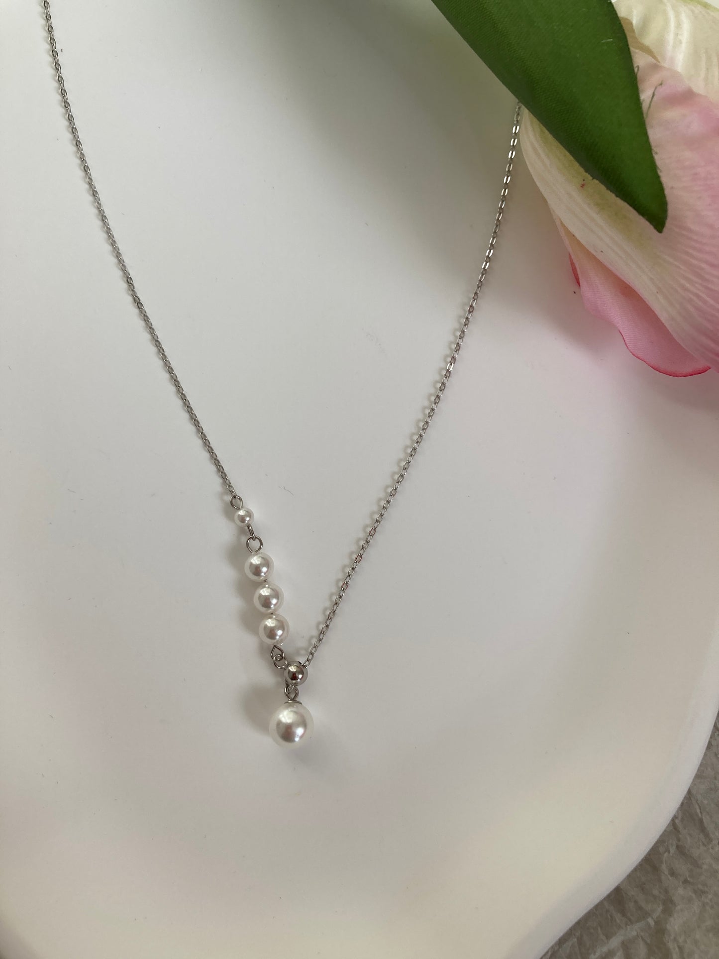 Sterling silver pearl necklace