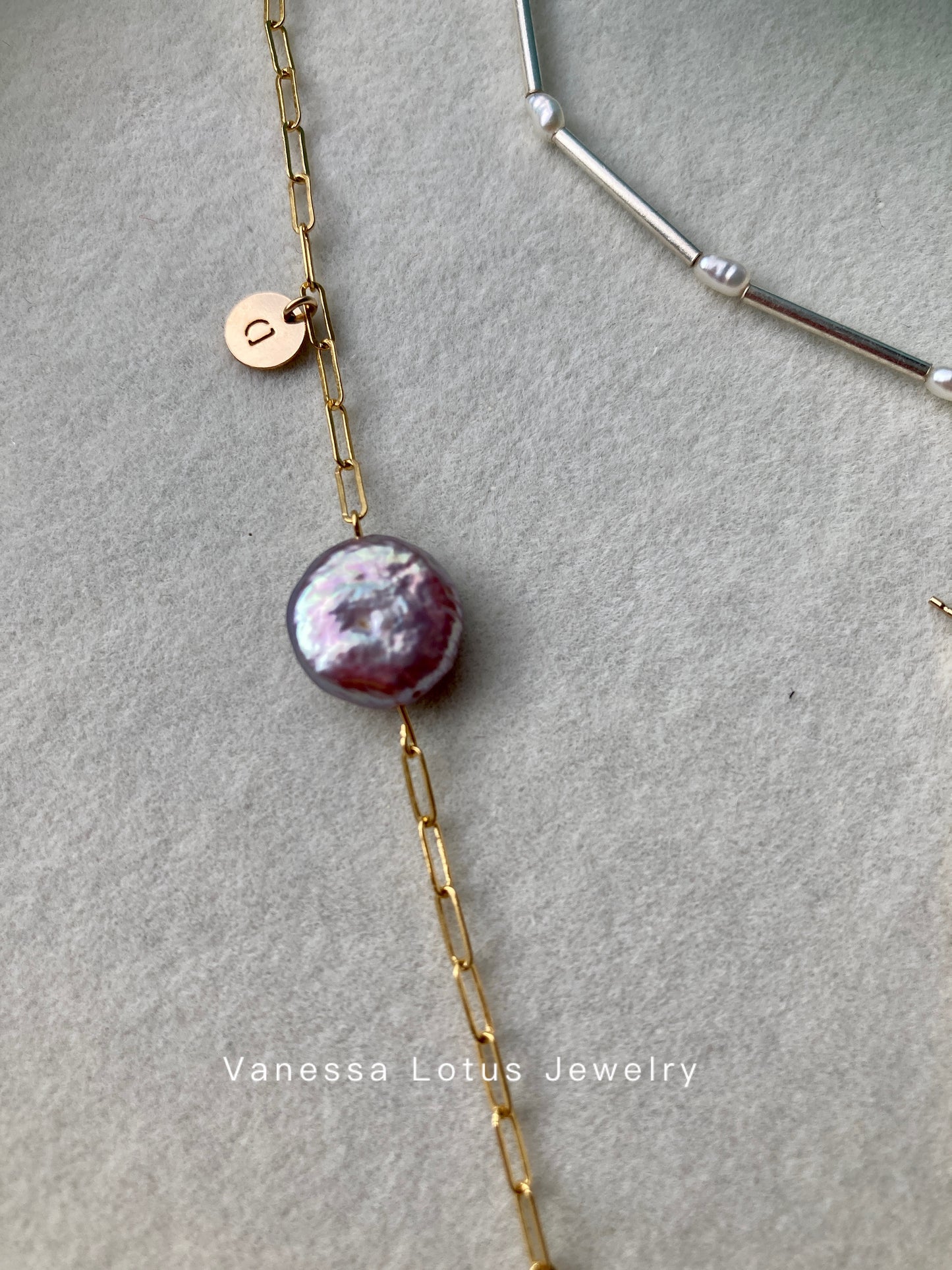 Purple baroque pearl bracelet