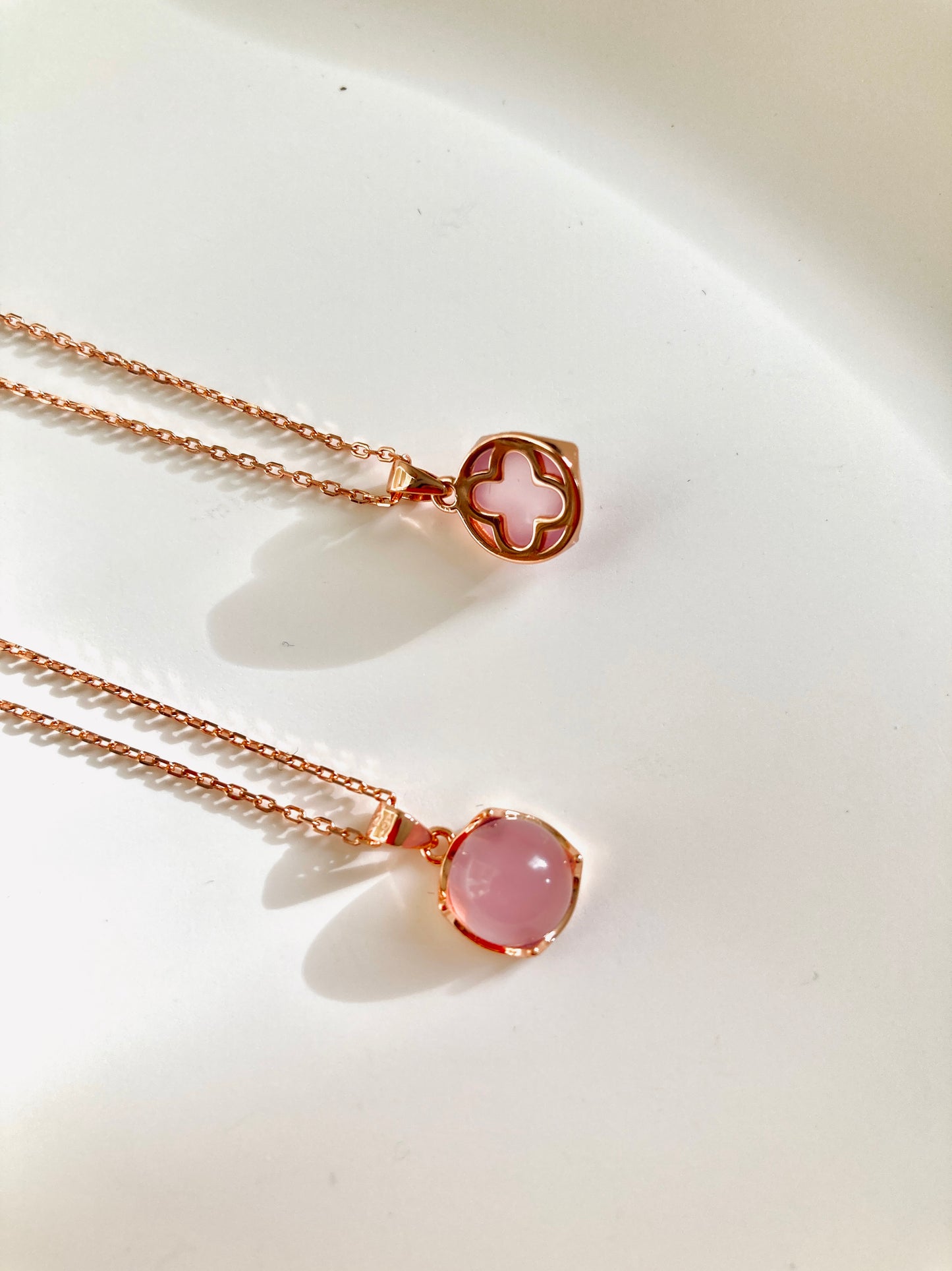 Pink gemstone necklace
