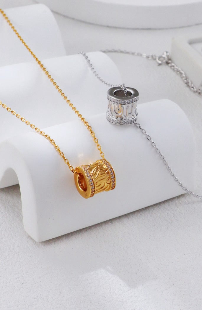 Drum Sterling Silver Necklace
