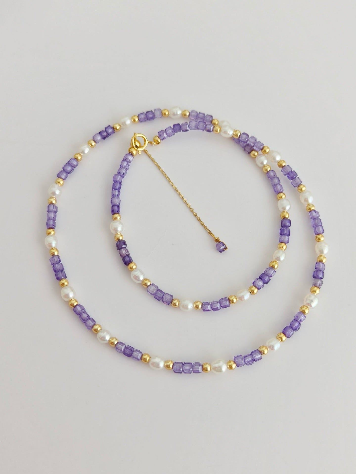 Lavender Glow Zircon & Pearl Jewelry Set