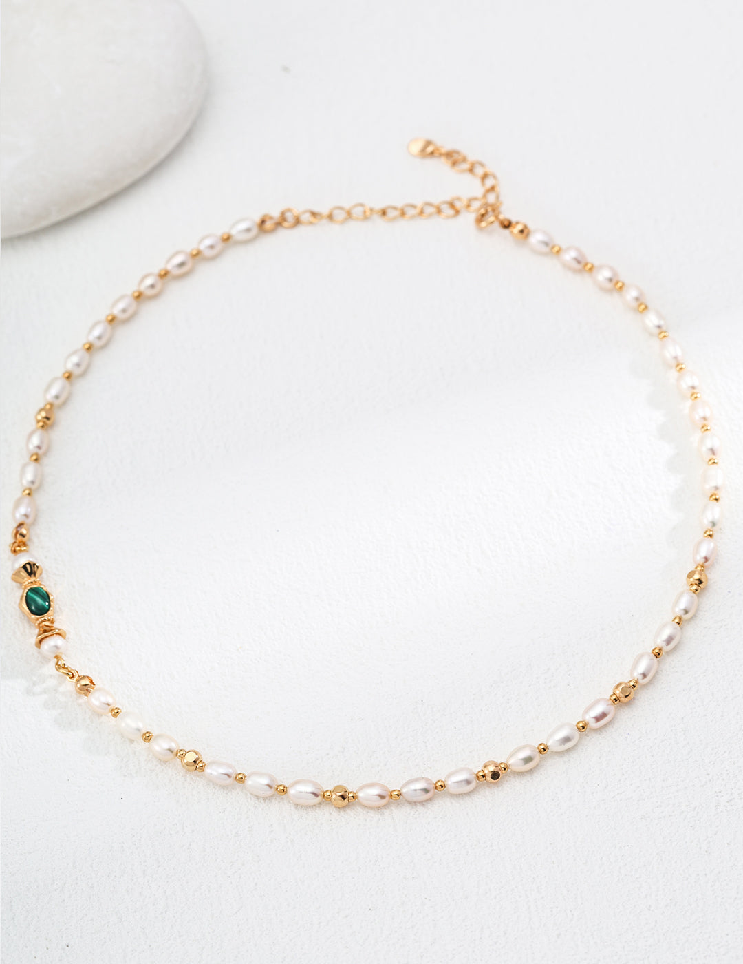 Malachite Pearl Necklace