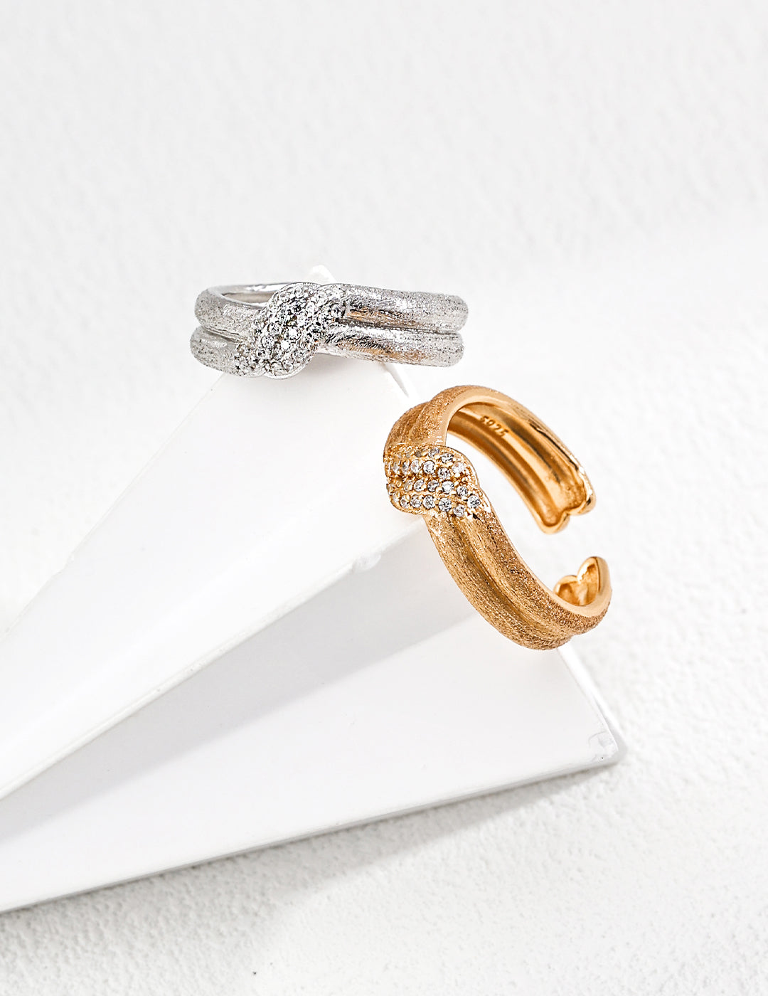 S925 Vintage Matte Zircon Ring – Adjustable Sterling Silver