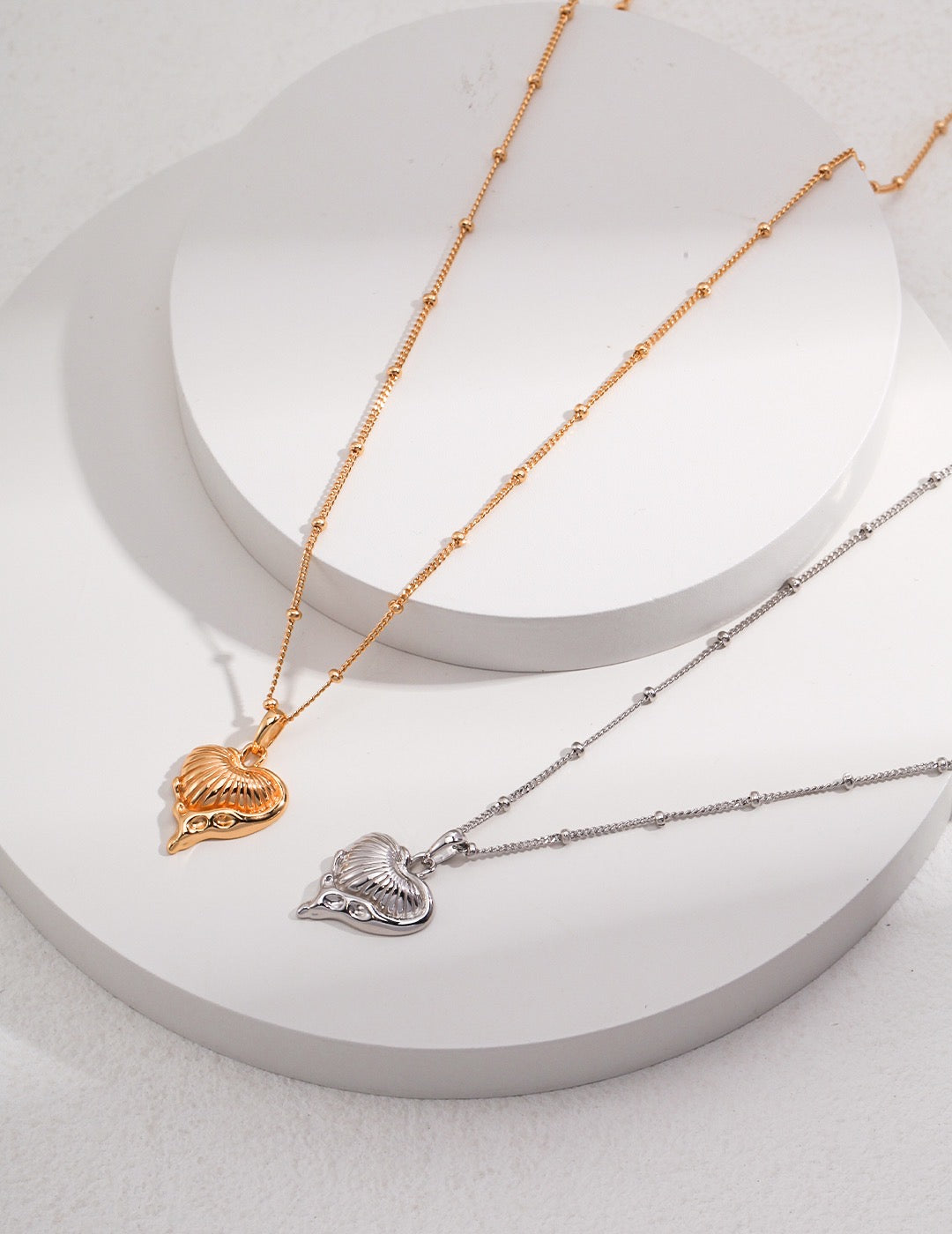 Sterling silver necklace with heart shaped pendant