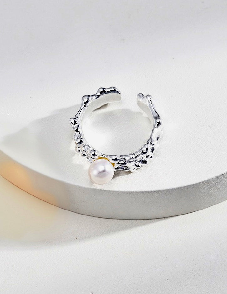 Wave Pearl Ring