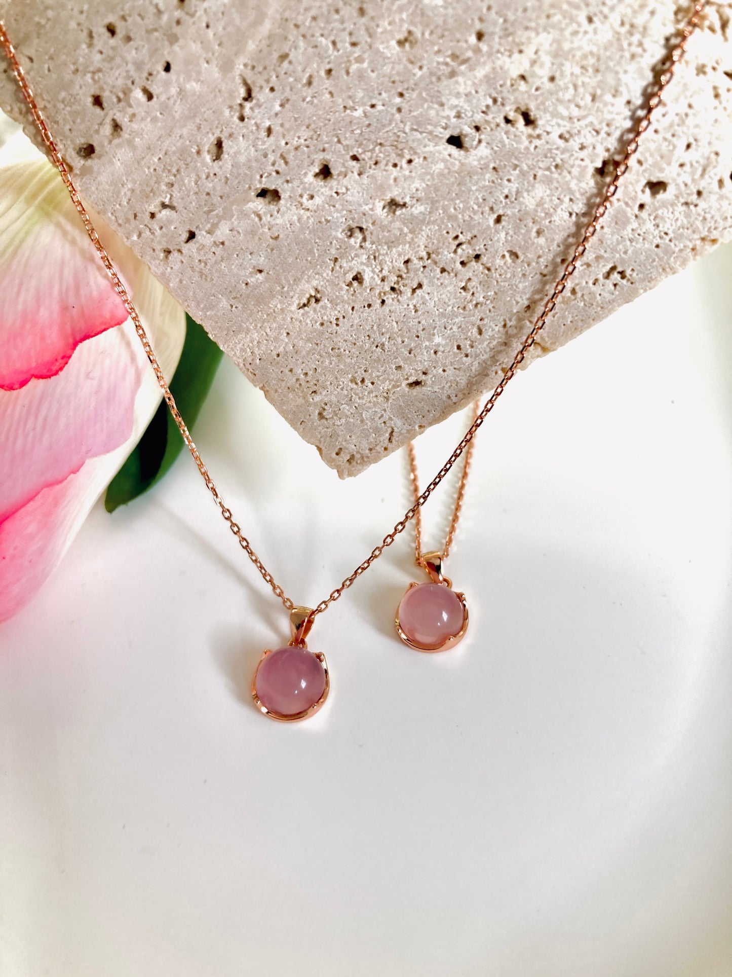 Pink gemstone necklace