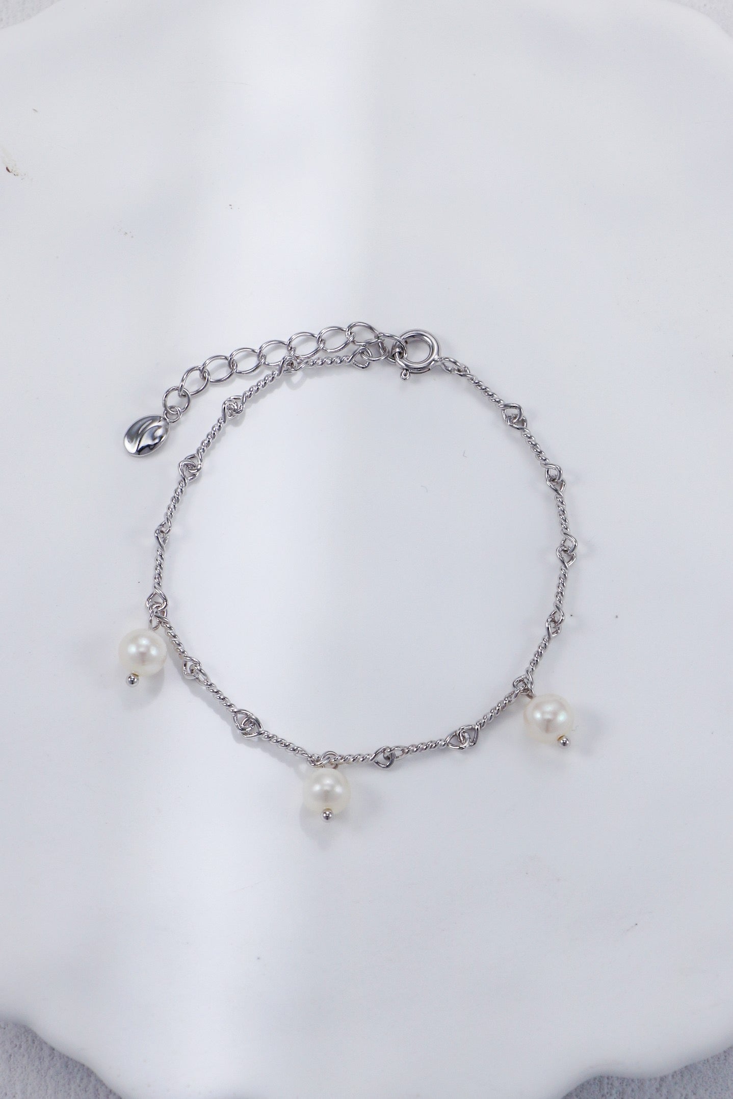 S925 Twisted Rope Chain Pearl Jewelry Set – Necklace & Bracelet