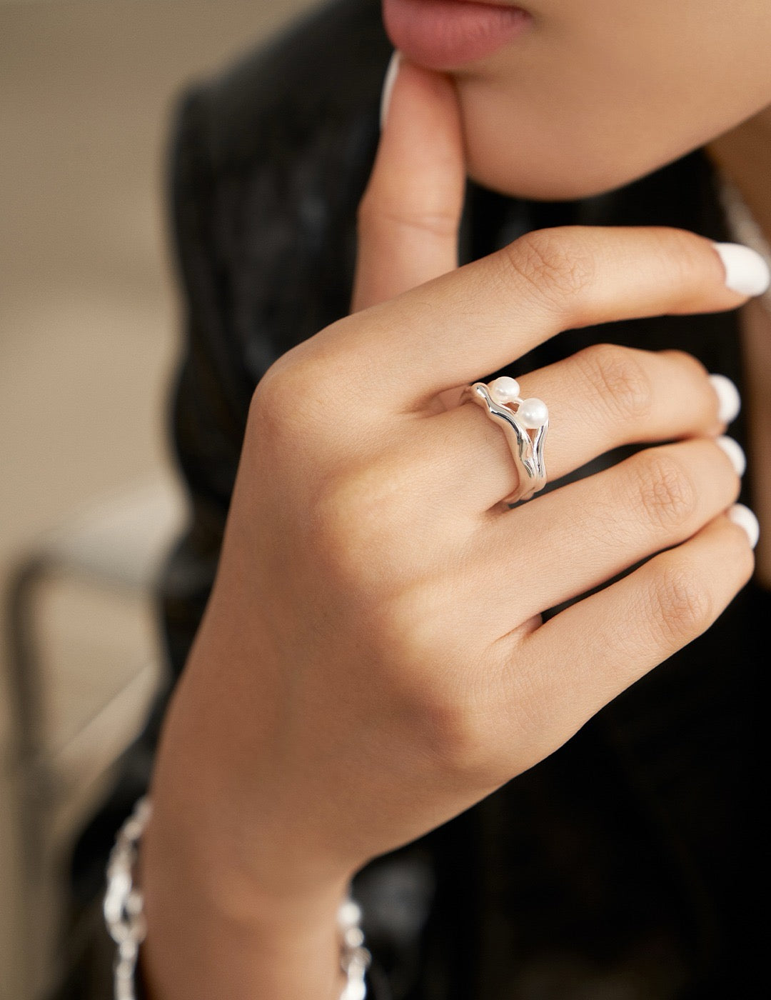 Duet Pearl Ring