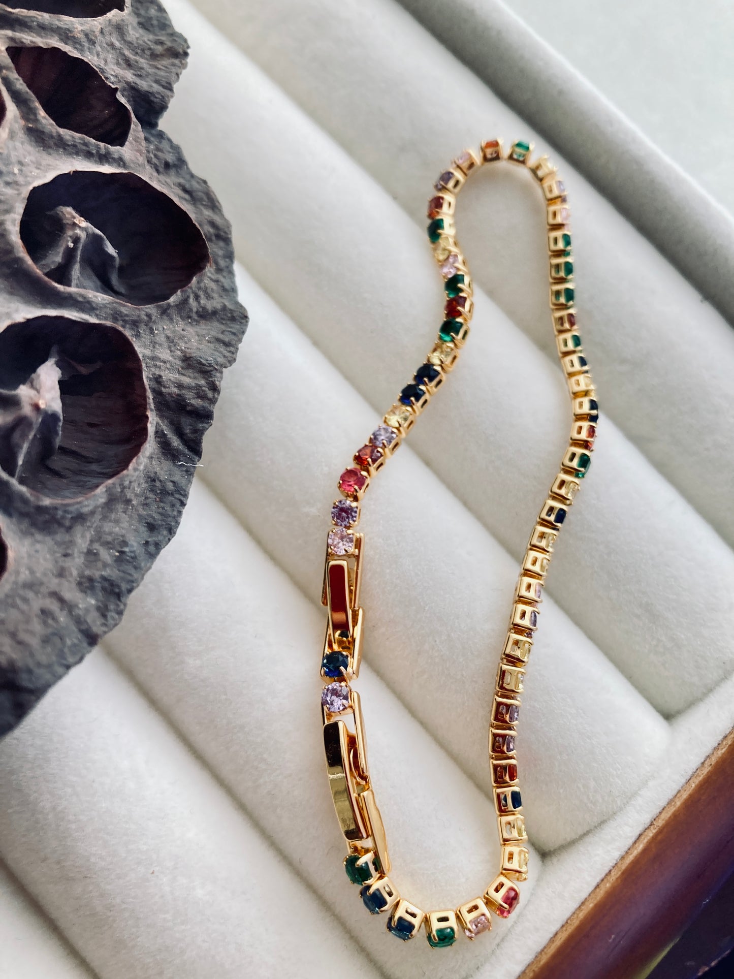Colored Zircon Necklace and Bracelet
