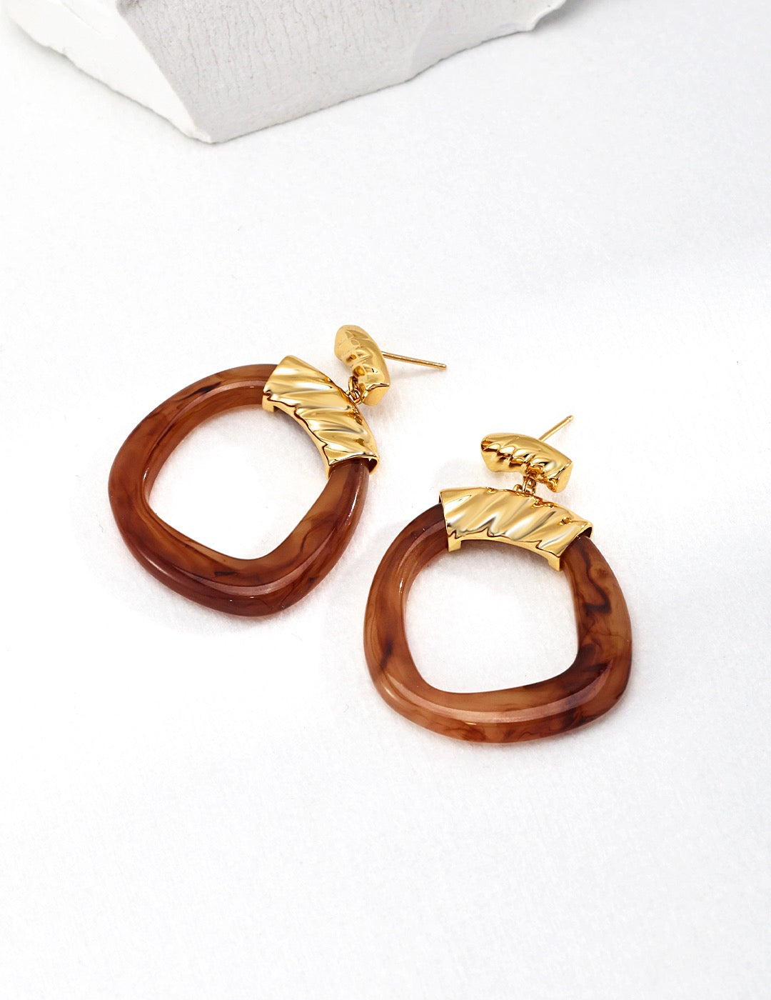 Amber Twist Statement Earrings