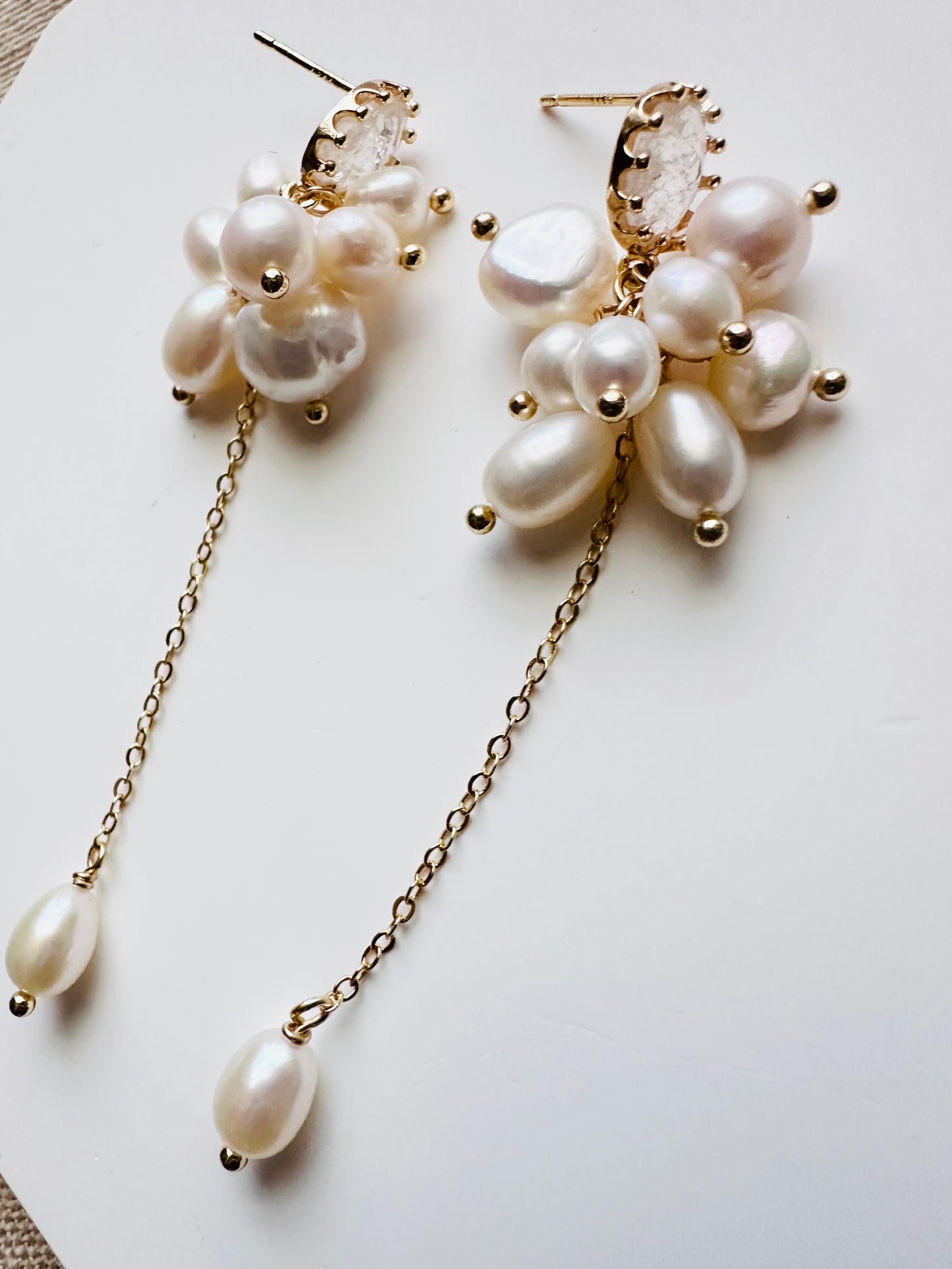 Silver Grape Pearl Earrings