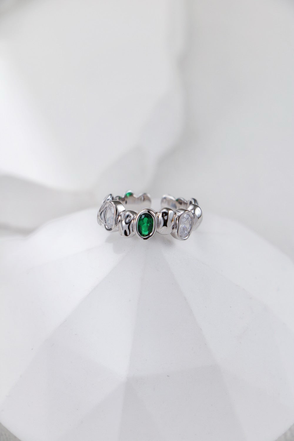 Green Zircon Sterling Silver Ring