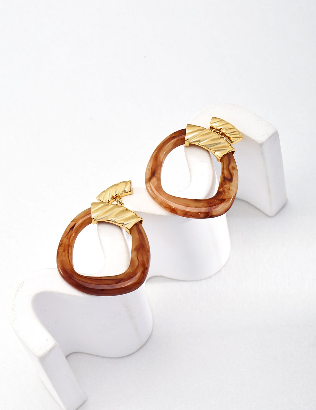 Amber Twist Statement Earrings