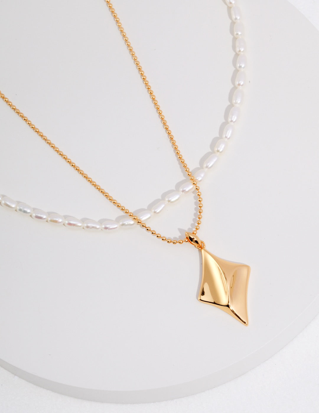 S925 Sterling Silver Rice Pearl Choker Necklace – Vintage Gold