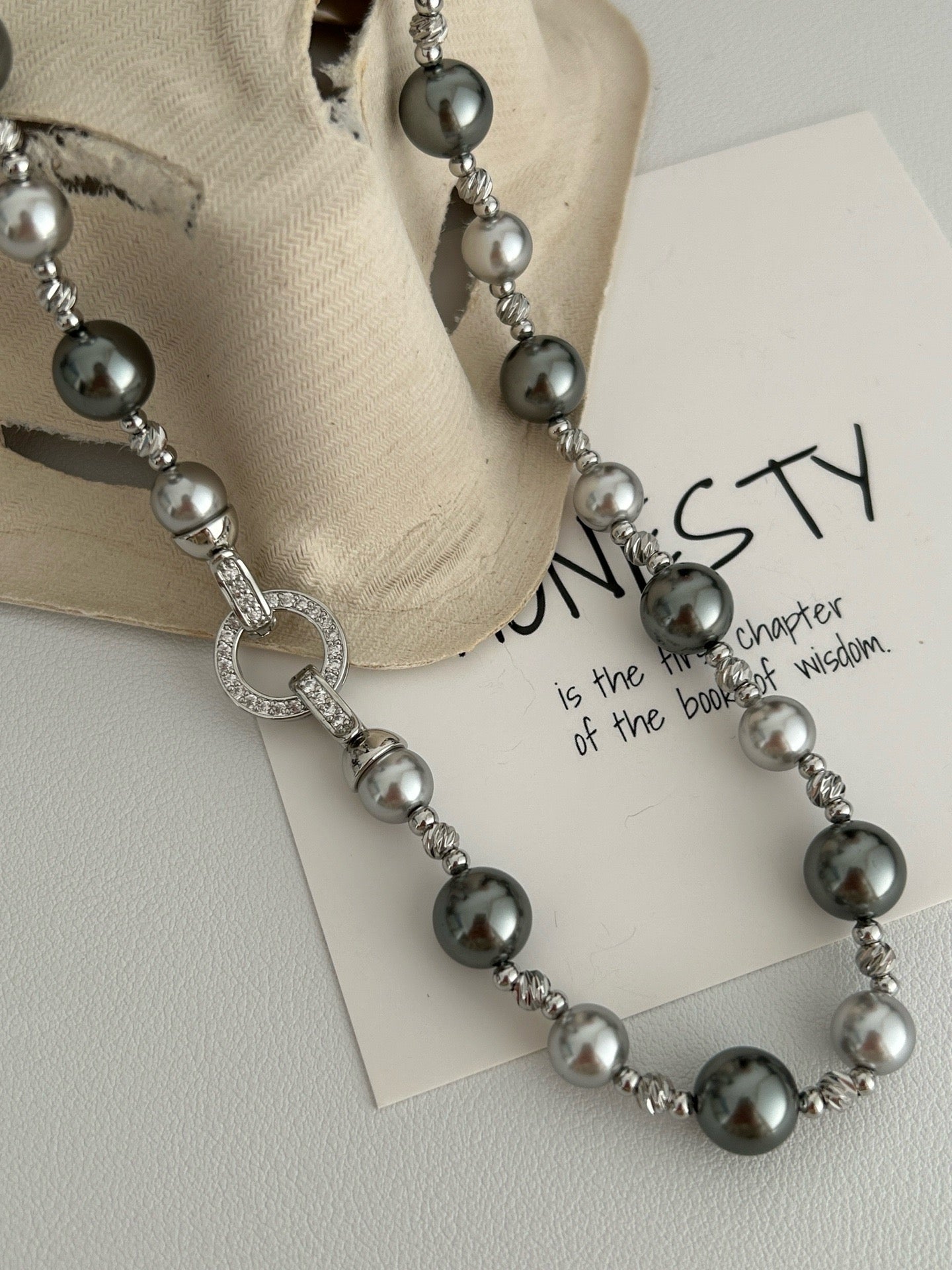 Lunar Cascade Pearl Necklace