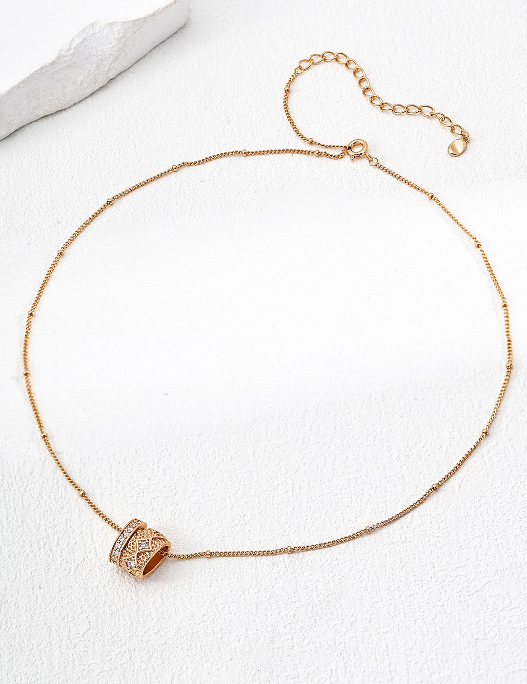 S925 Silver Vintage Zircon Pendant Necklace – Gold & Platinum