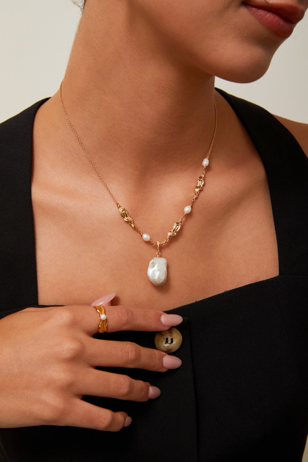 Baroque Pearl Pendant Necklace – S925 Silver