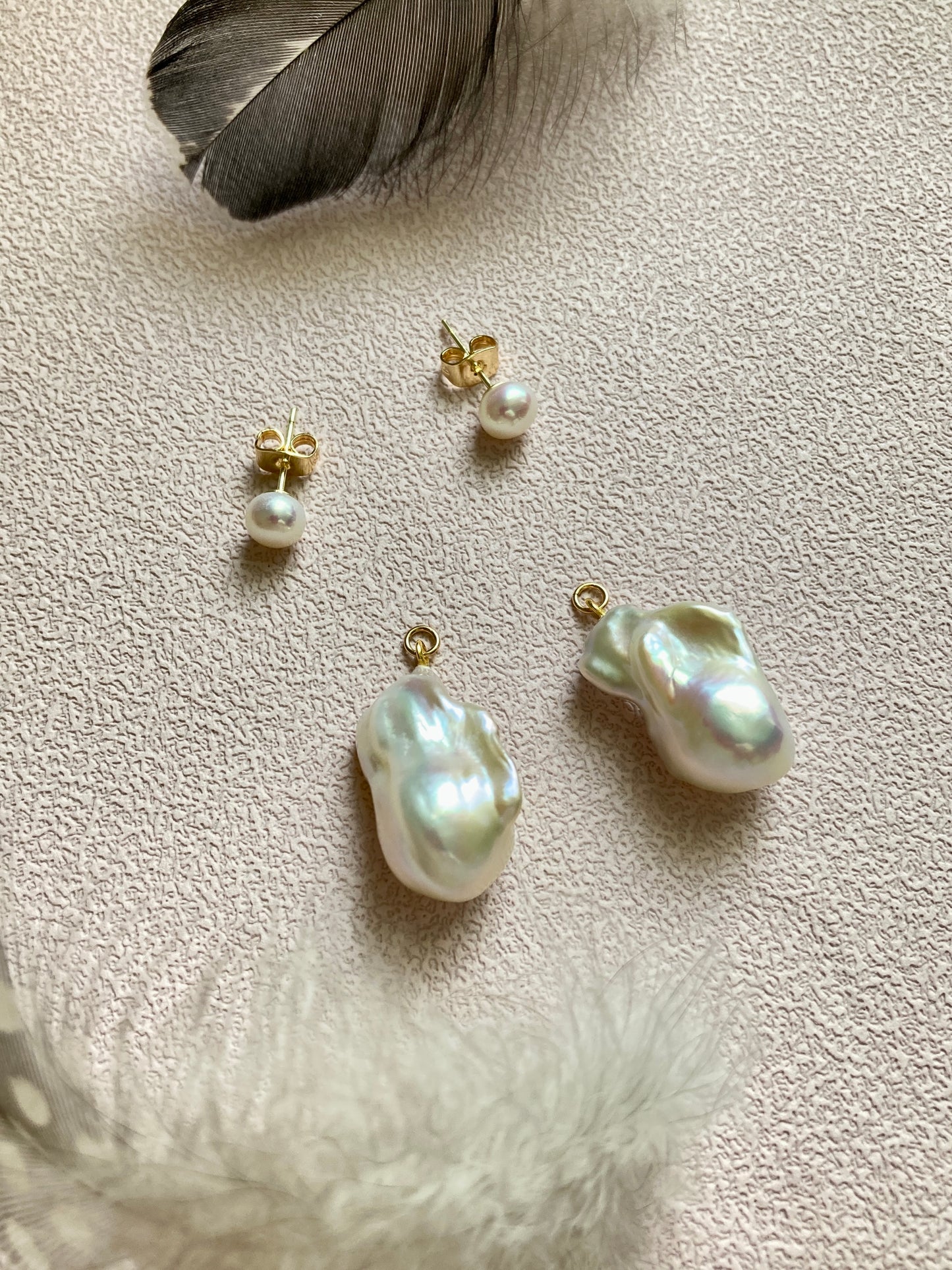 Minimalist Handcrafted Baroque Pearl Earrings