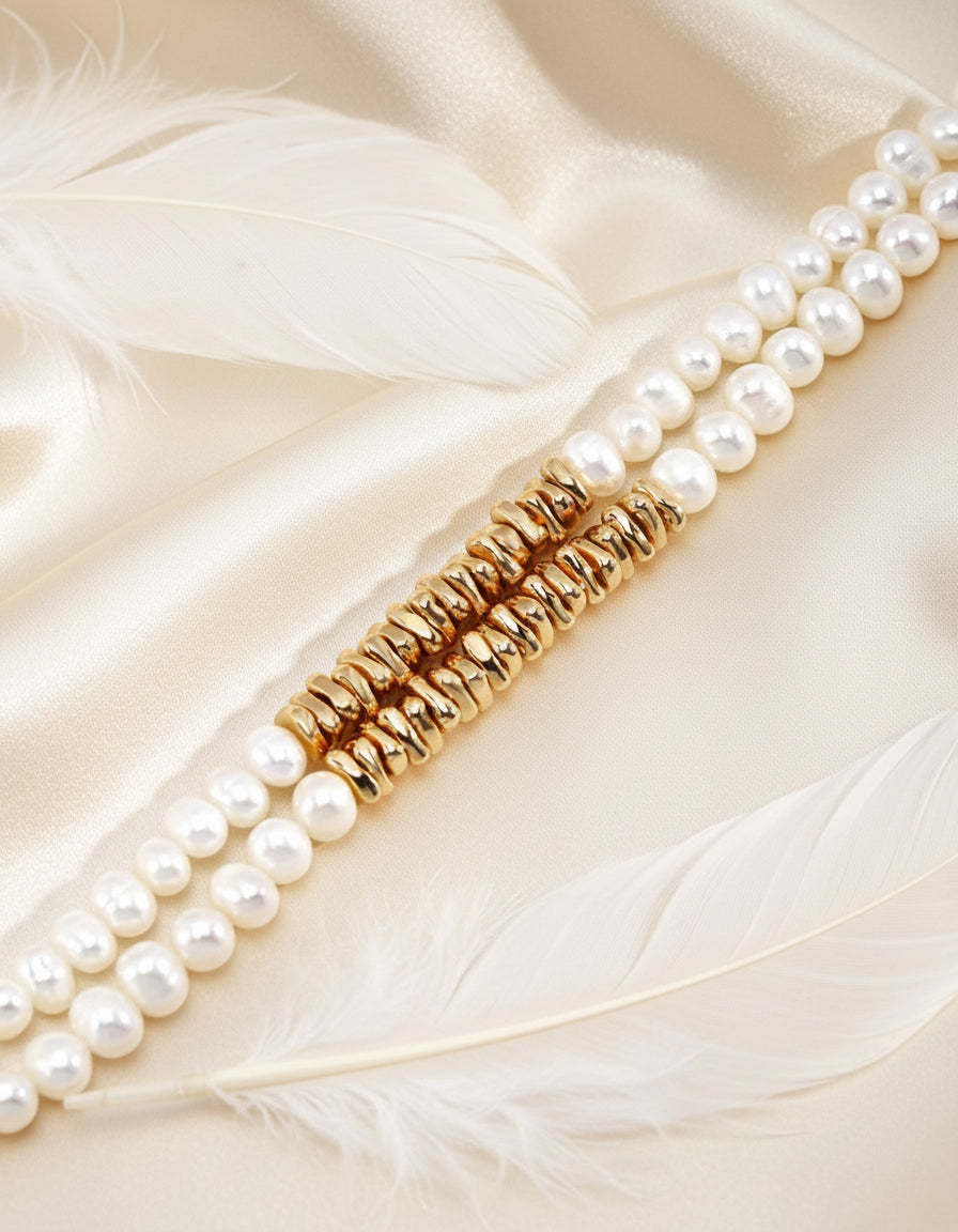 Pearl Necklace and Bracelet