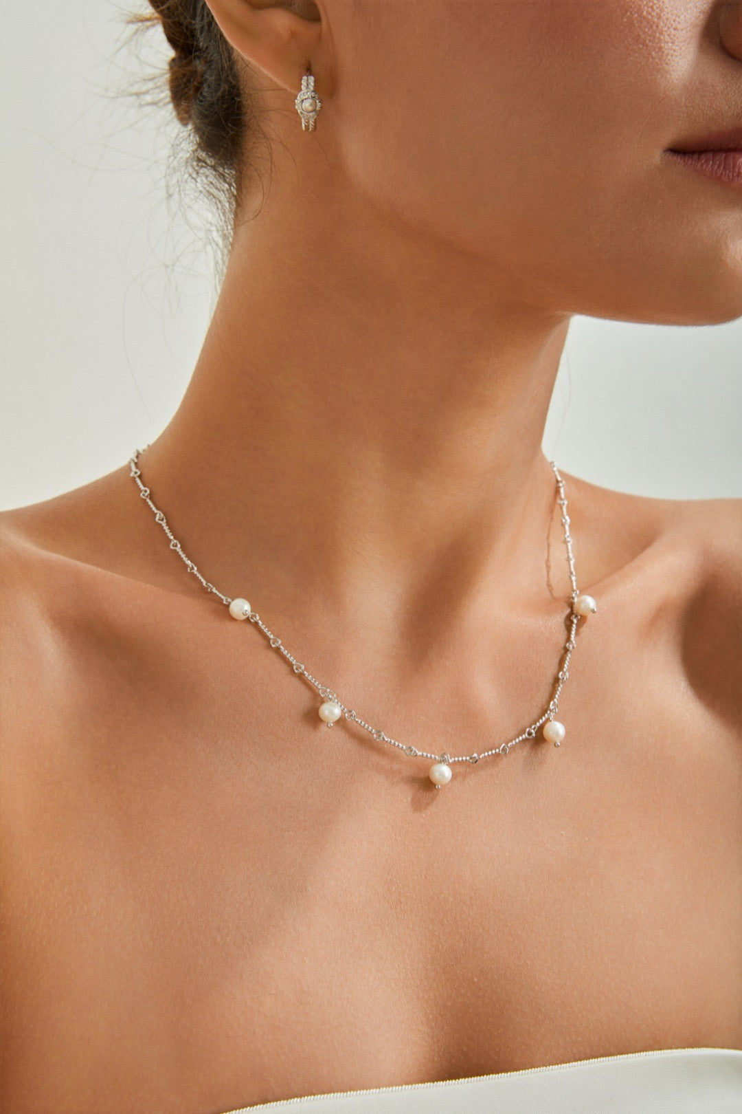 S925 Twisted Rope Chain Pearl Jewelry Set – Necklace & Bracelet