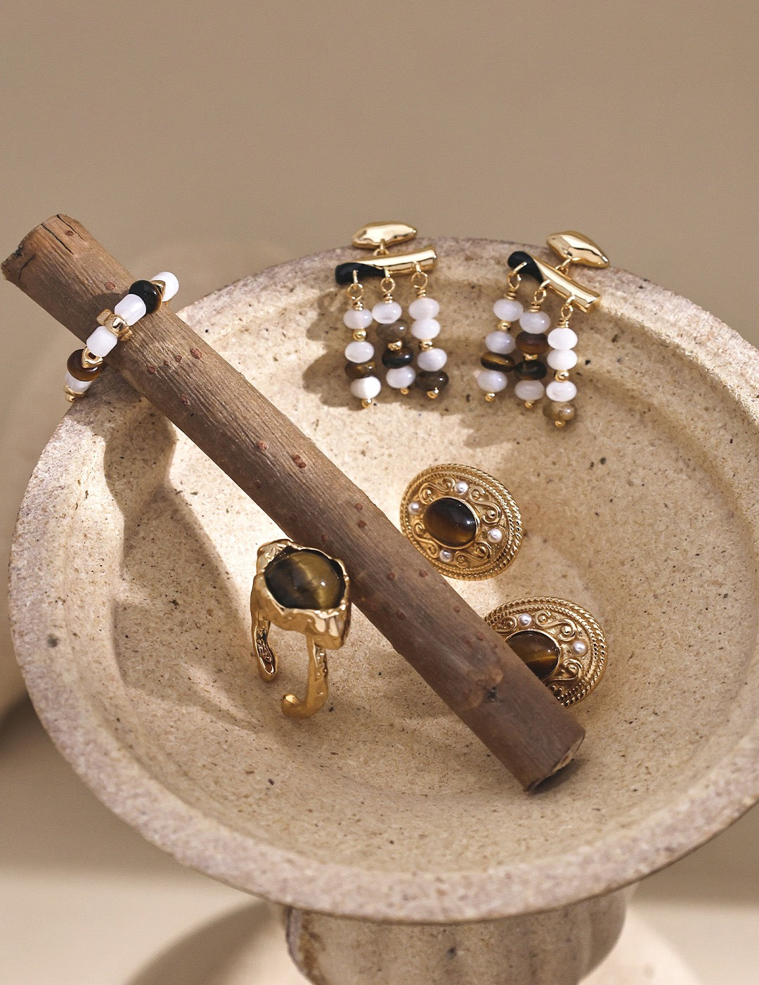 Tiger’s Eye Gemstone Beaded Jewelry Set