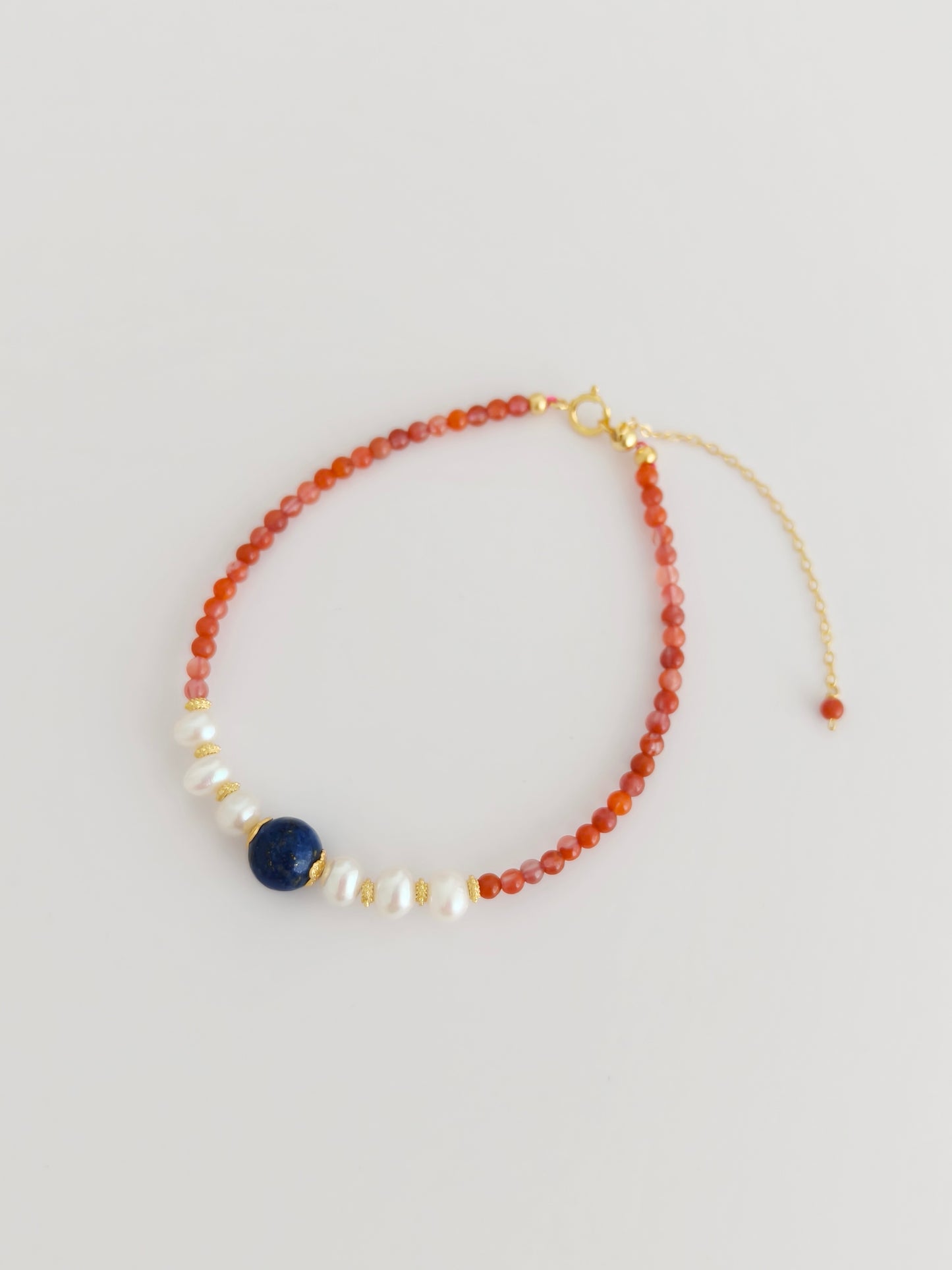 Fiery Elegance Carnelian & Pearl Jewelry Set