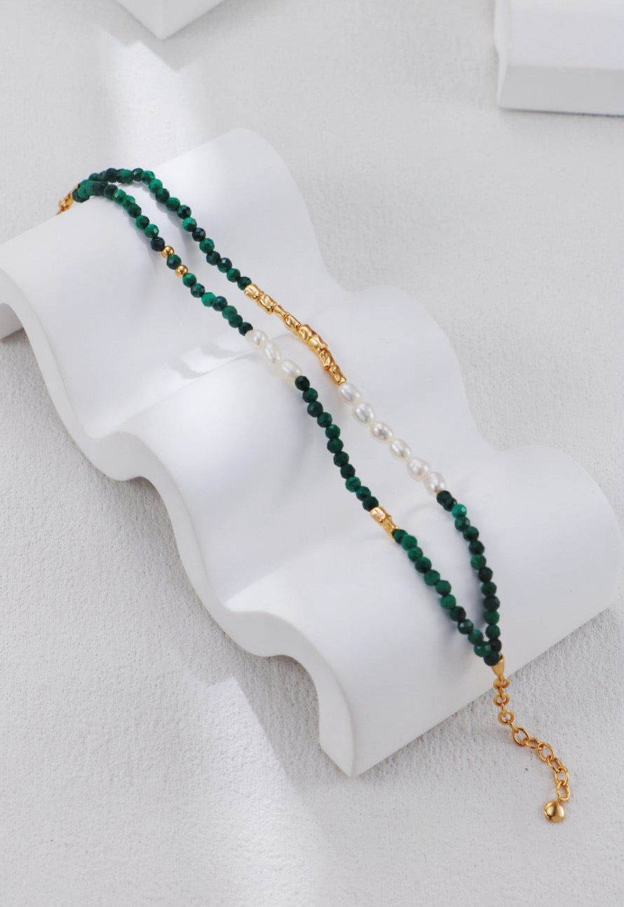Double Strands Malachite Bracelet