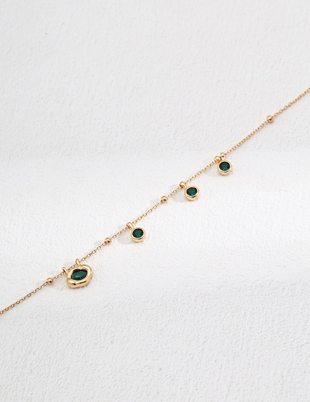 Sterling Silver with Green Zircon Necklace