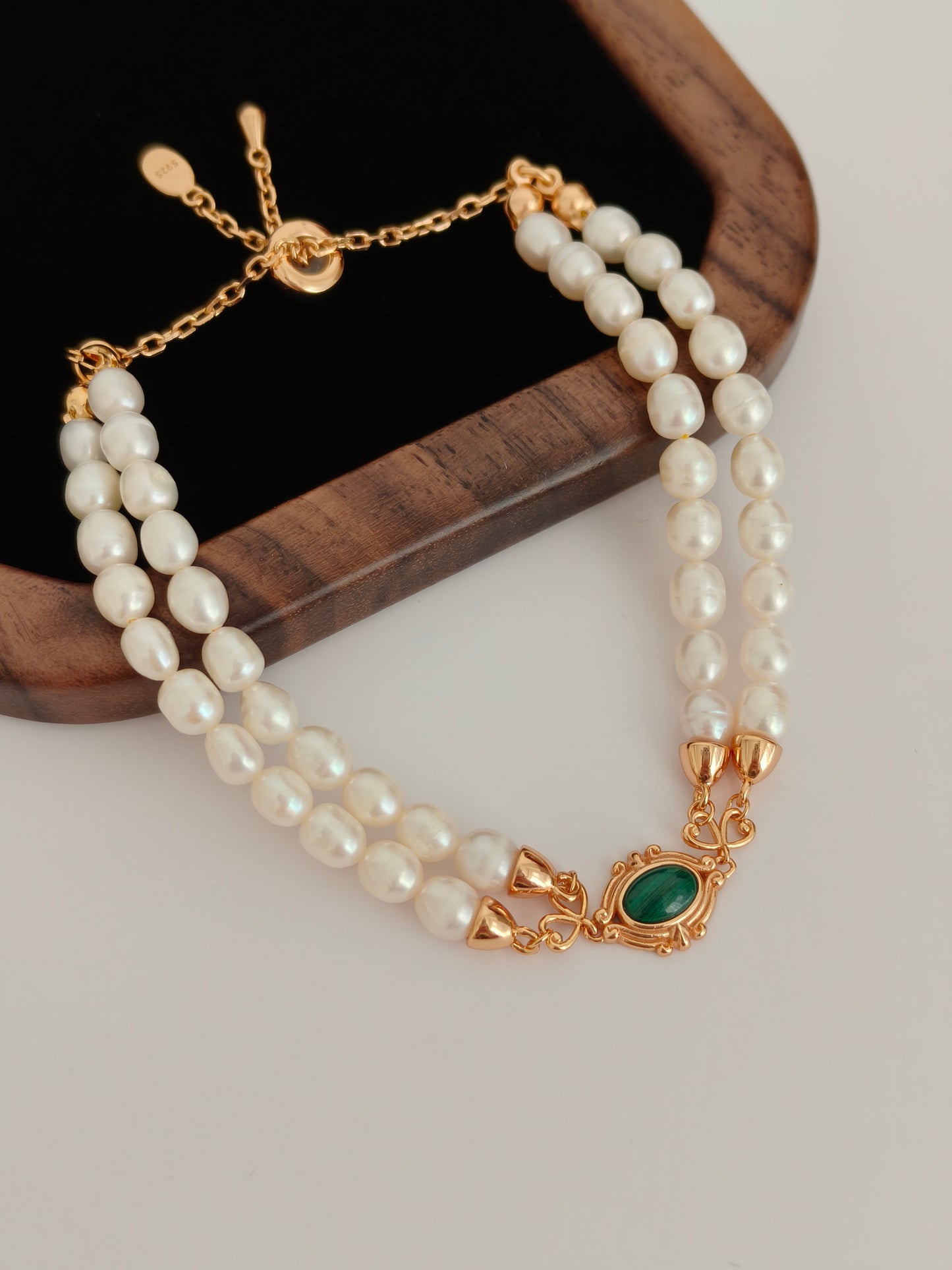 Malachite Pearl Bracelet