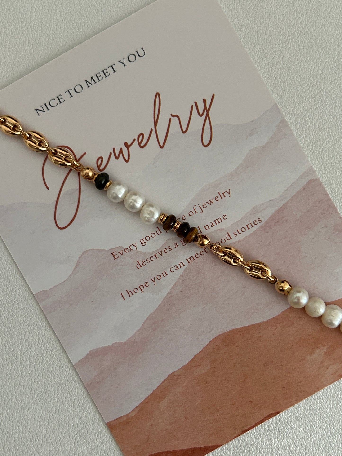 Tiger's Eye and Pearl Bracelet