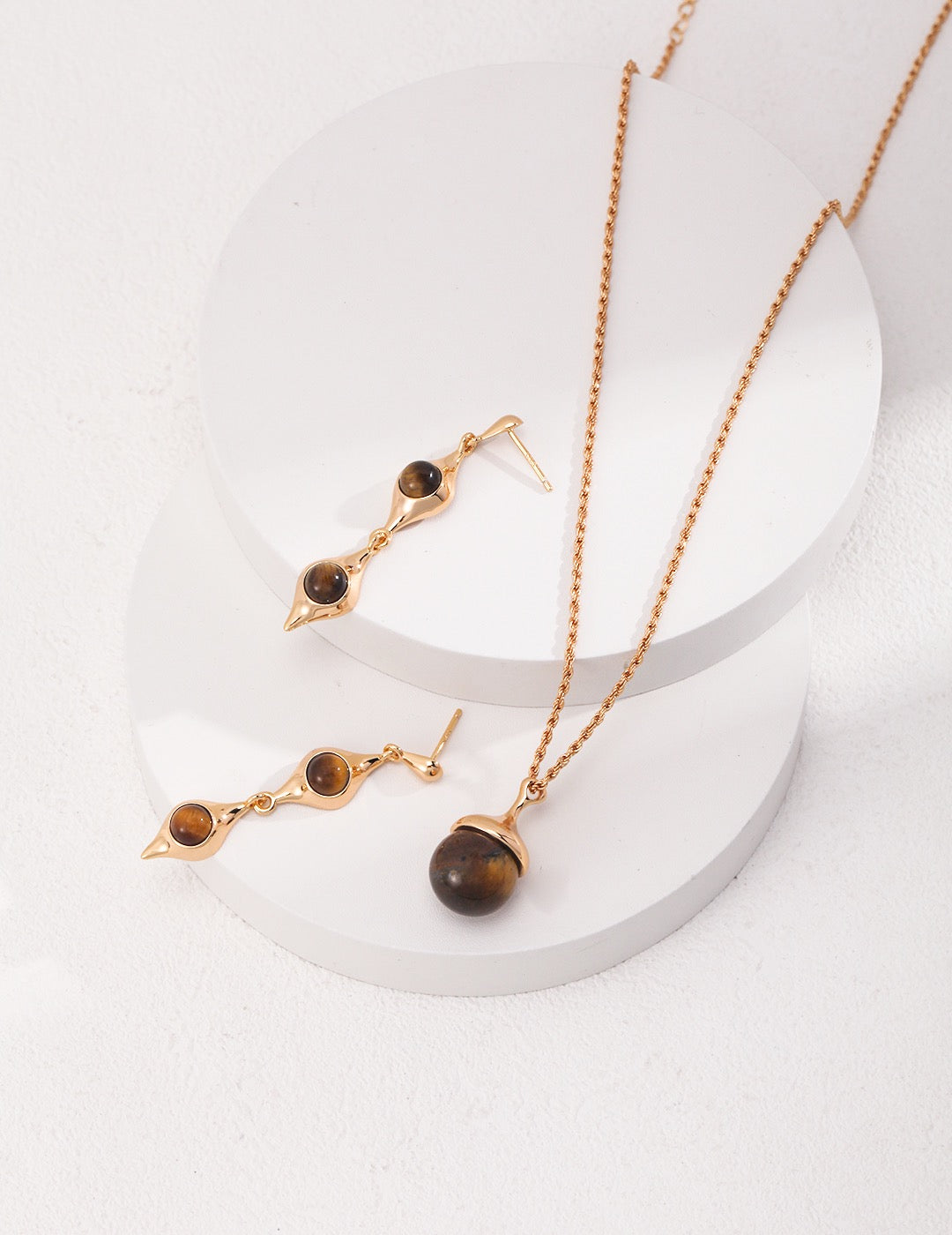 Tiger’s Eye Gemstone Necklace-Acorn