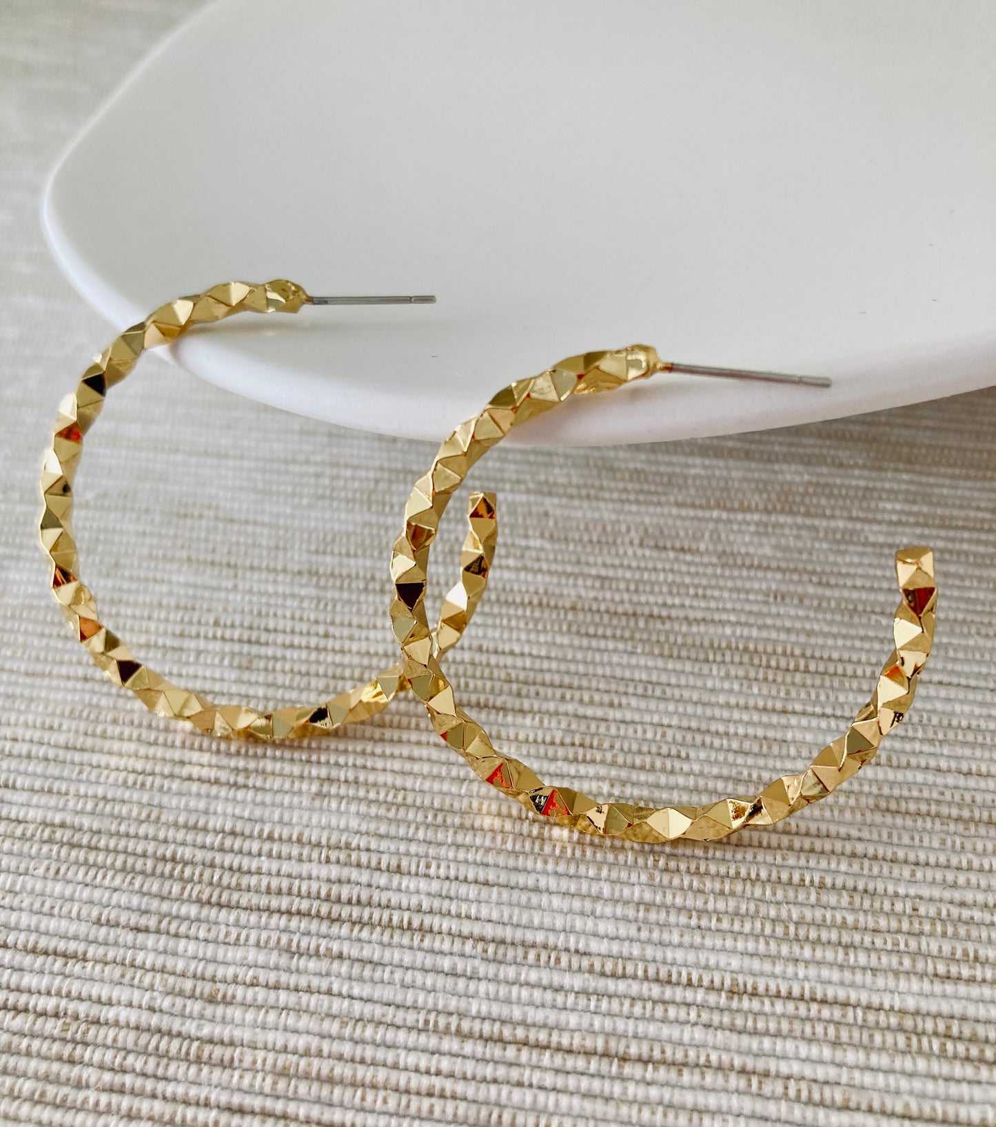 Shiny big C hoop