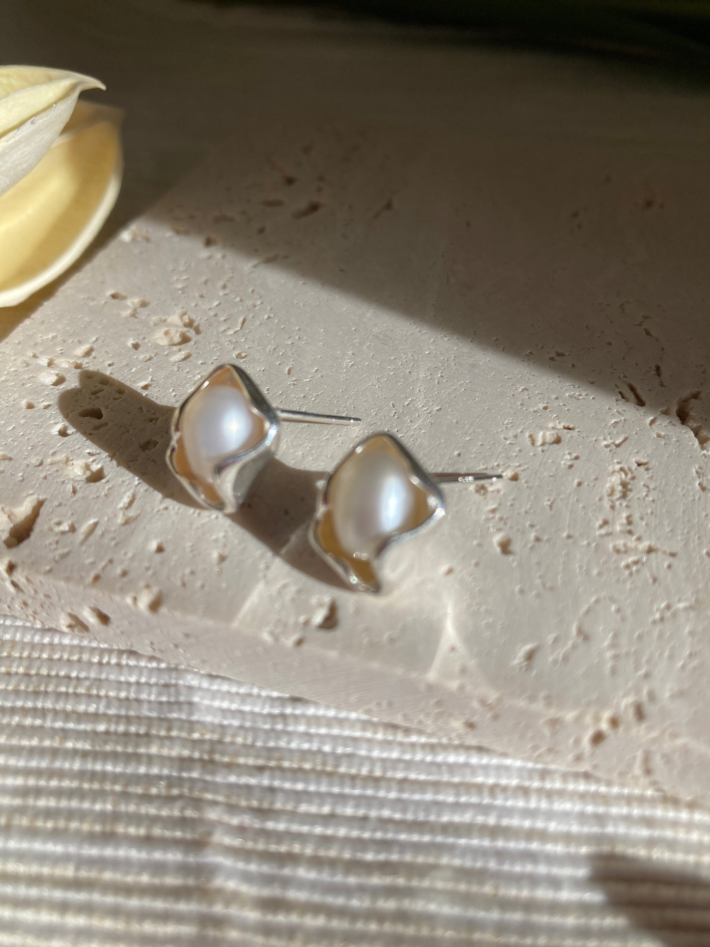 Pearl stud earrings