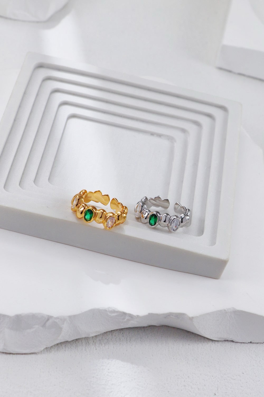 Green Zircon Sterling Silver Ring