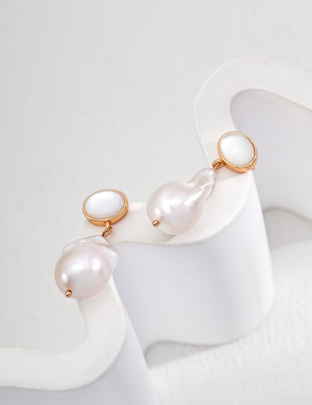 S925 Sterling Silver Baroque Pearl Drop Earrings – Natural Shell & Pearl Jewelry