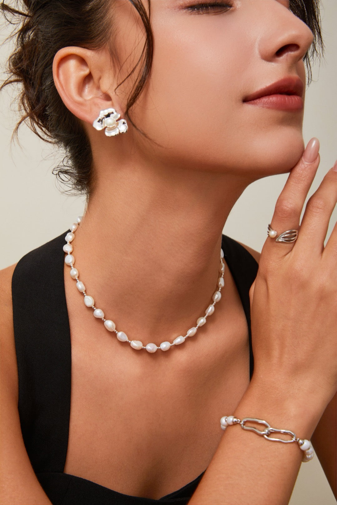 Sterling Silver Pearl Necklace