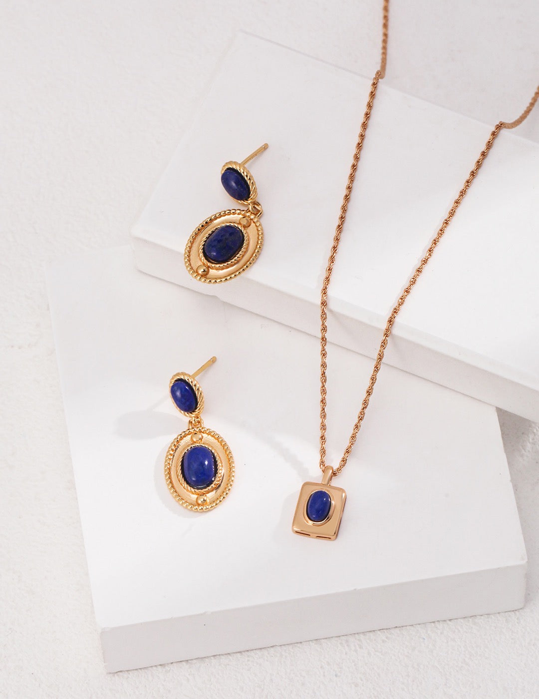 Natural lapis lazuli gemstone earrings