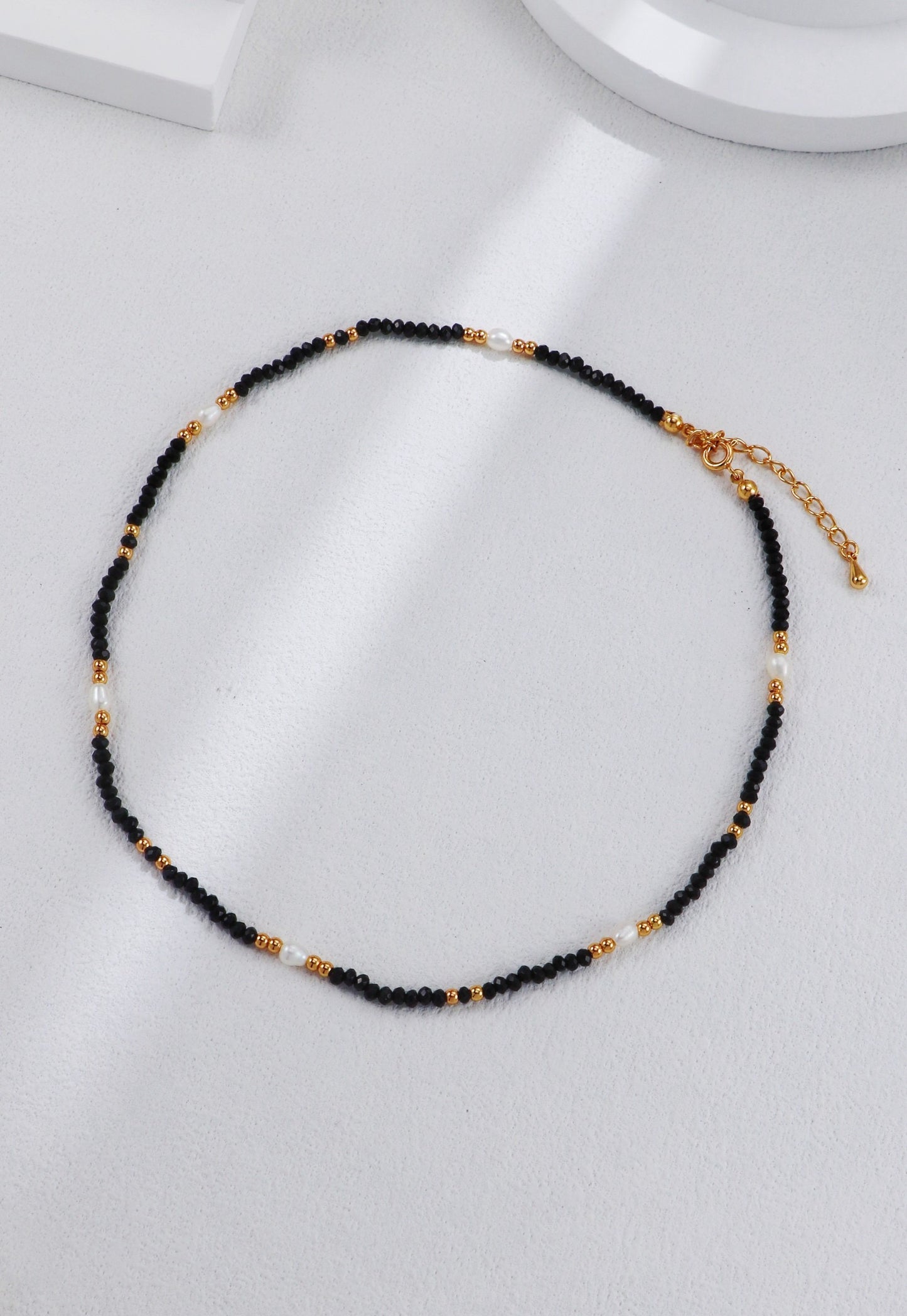 Black Crystal Pearl Necklace