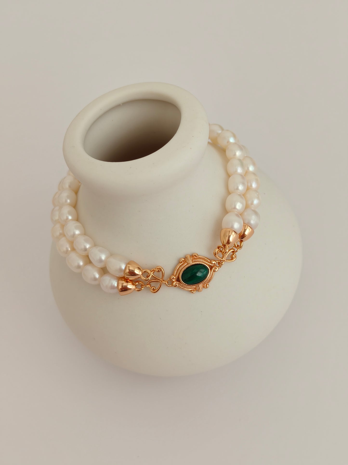 Malachite Pearl Bracelet