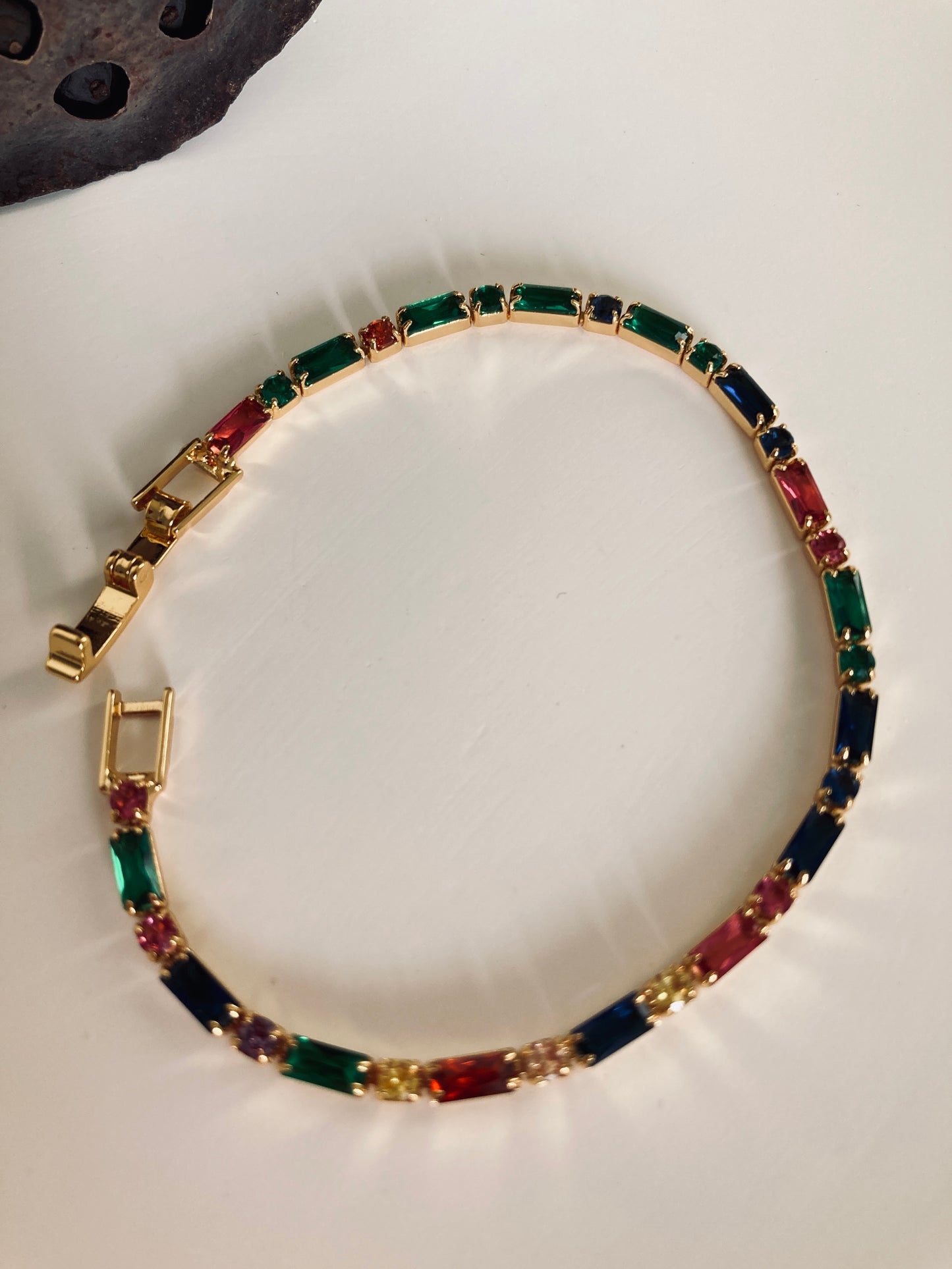 Colored gemstone bracelet