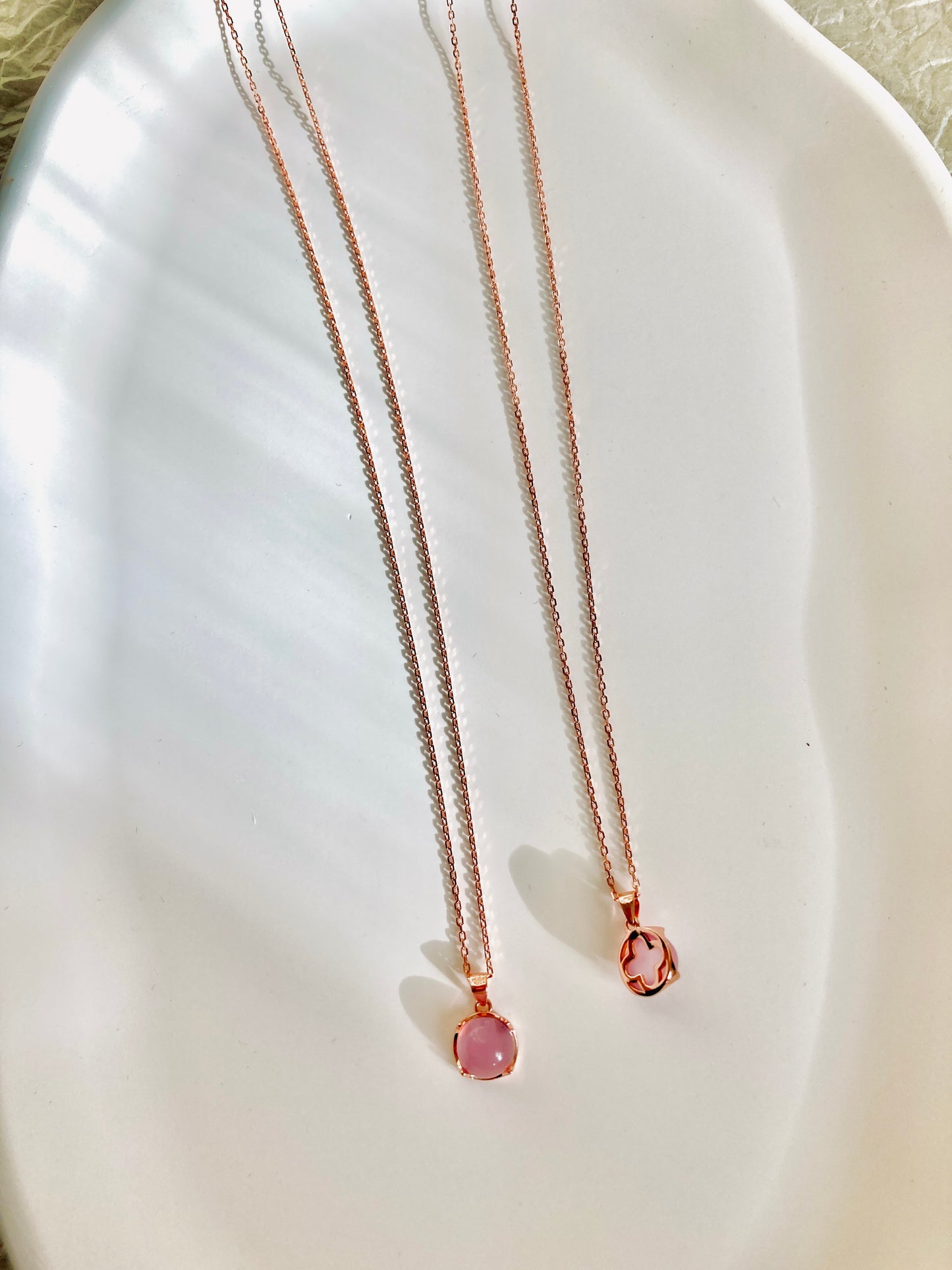 Pink gemstone necklace