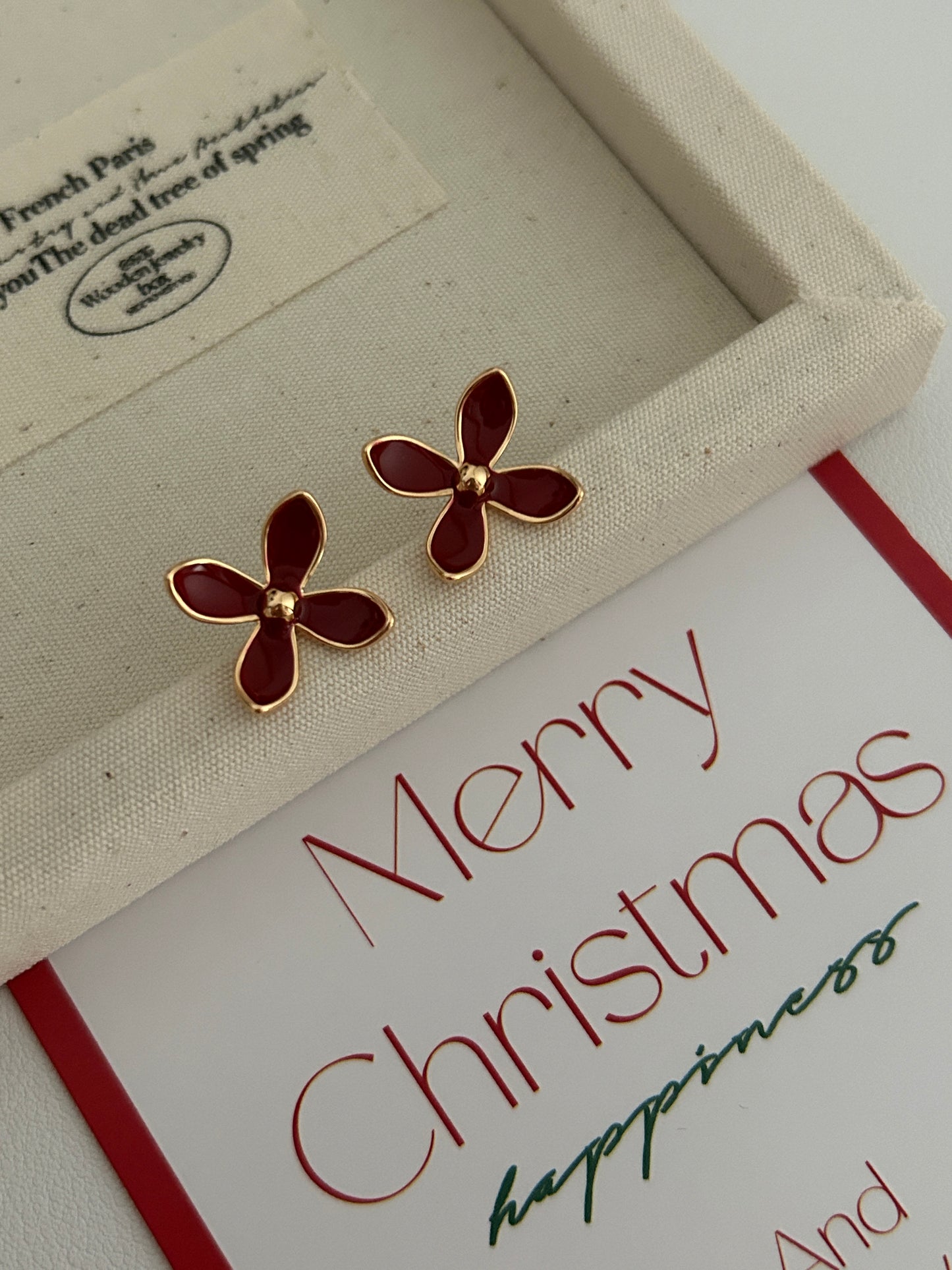 Red Flower Studs