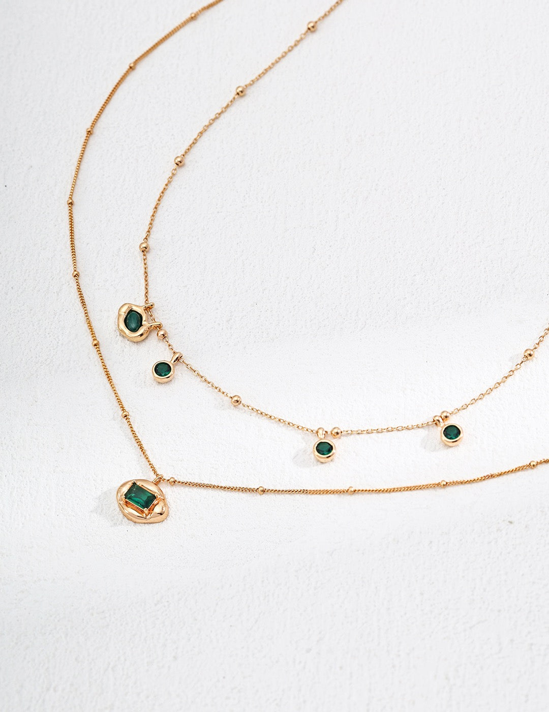 Sterling Silver with Green Zircon Necklace