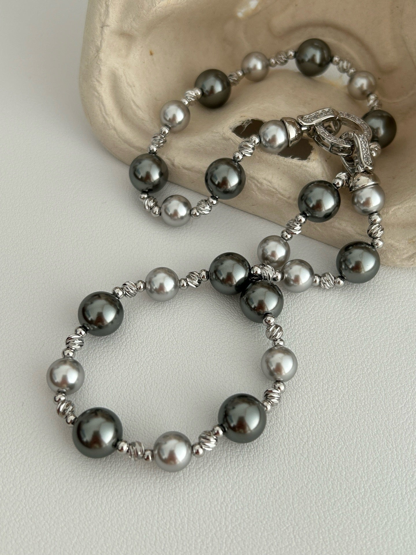 Lunar Cascade Pearl Necklace