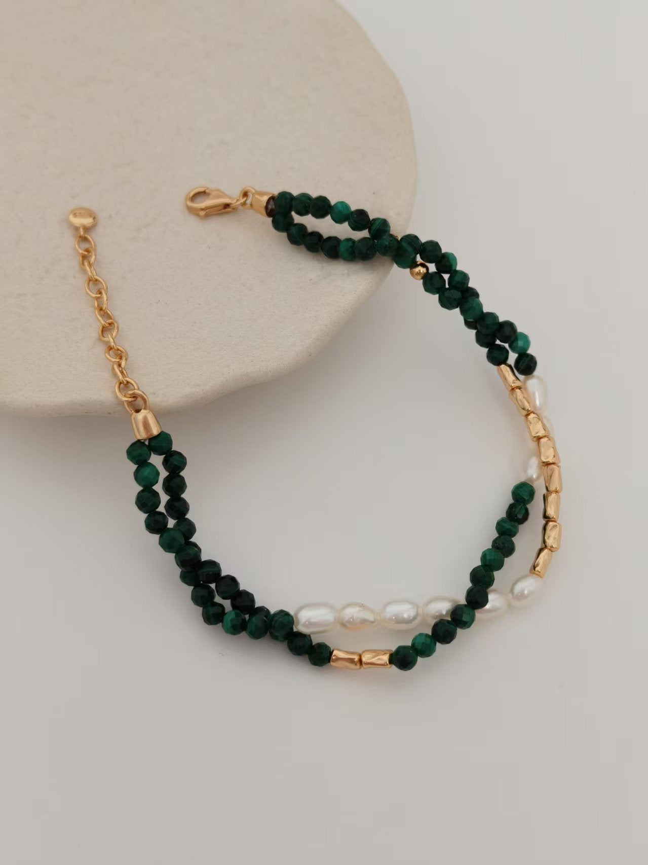 Double Strands Malachite Bracelet