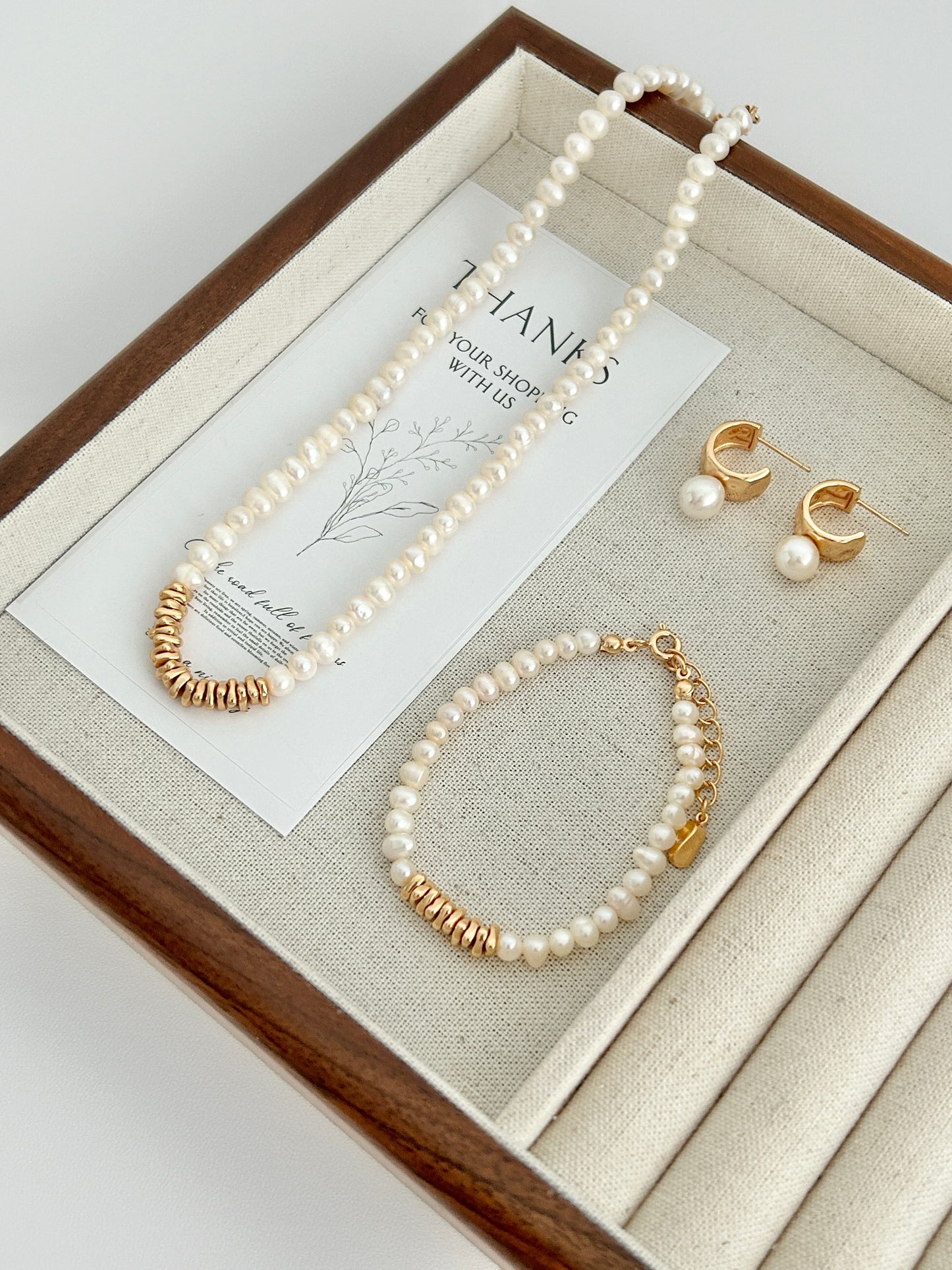Pearl Necklace and Bracelet