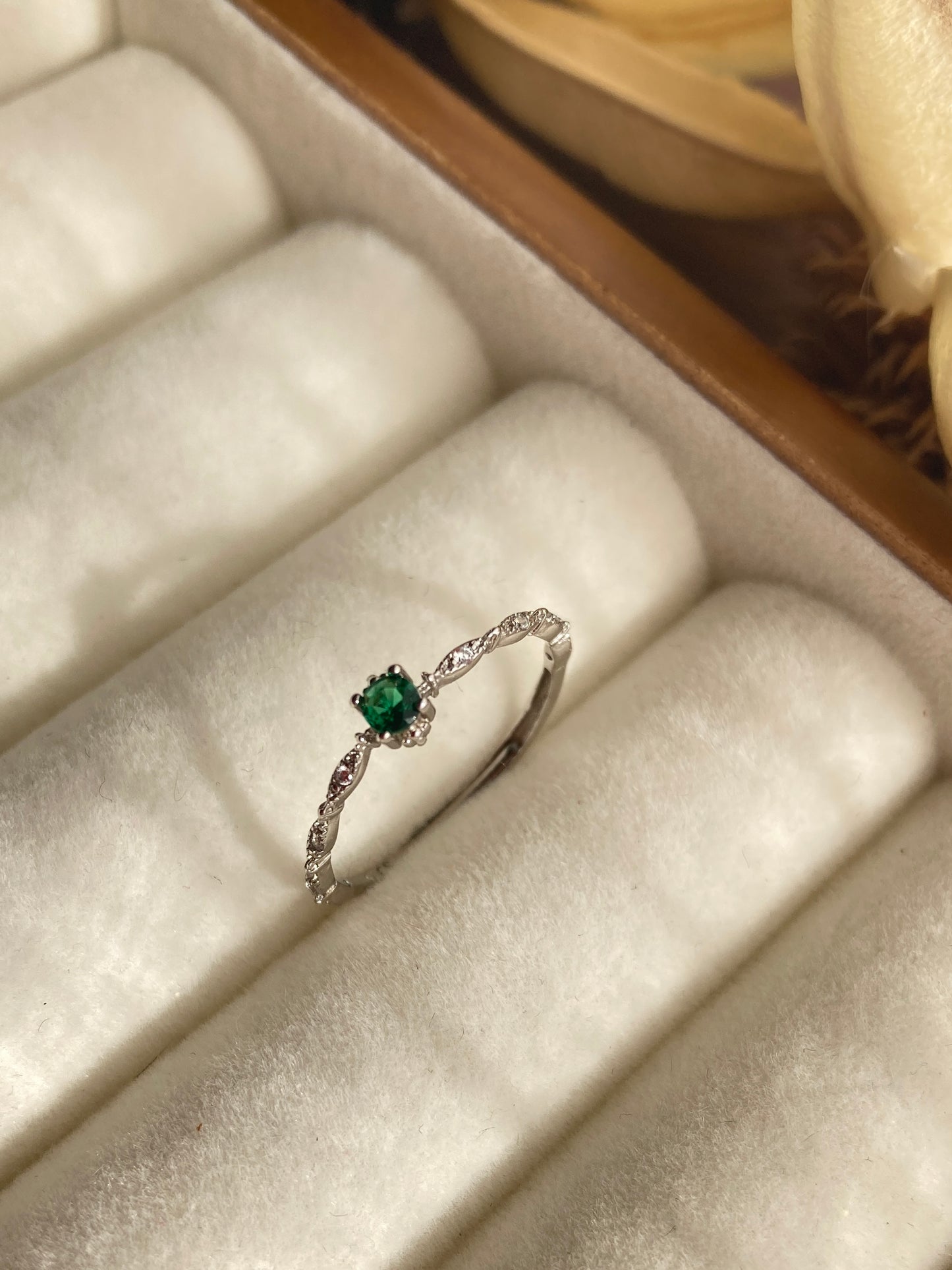 Emerald Sterling Silver Ring