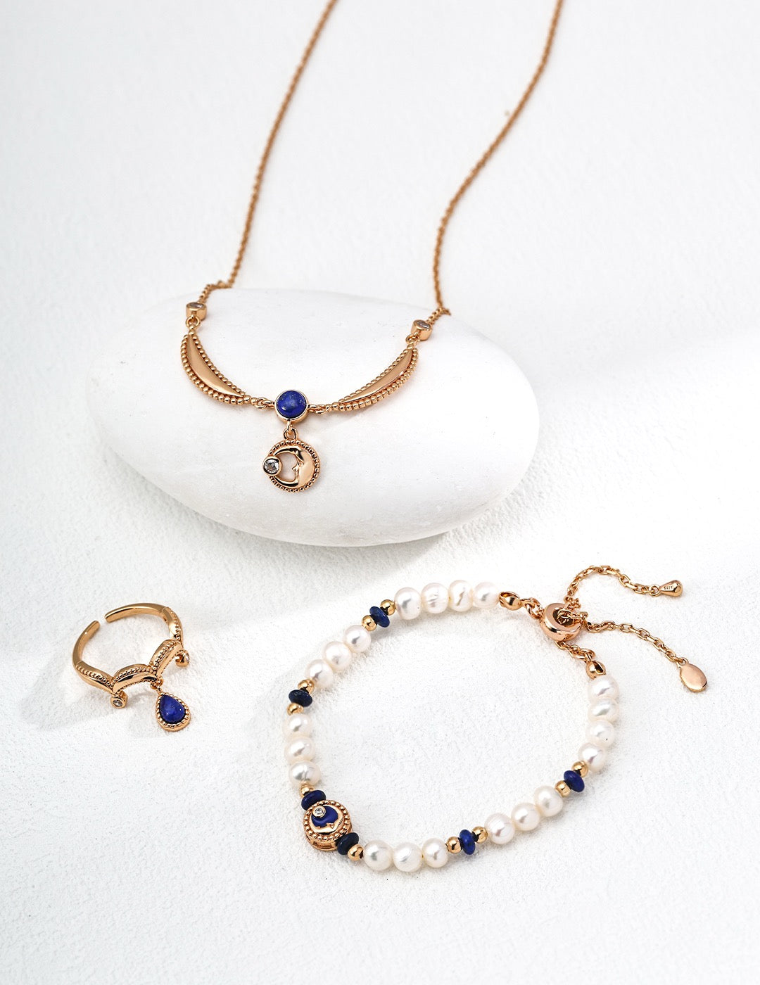 Celestial Harmony Lapis Lazuli Pearl Bracelet